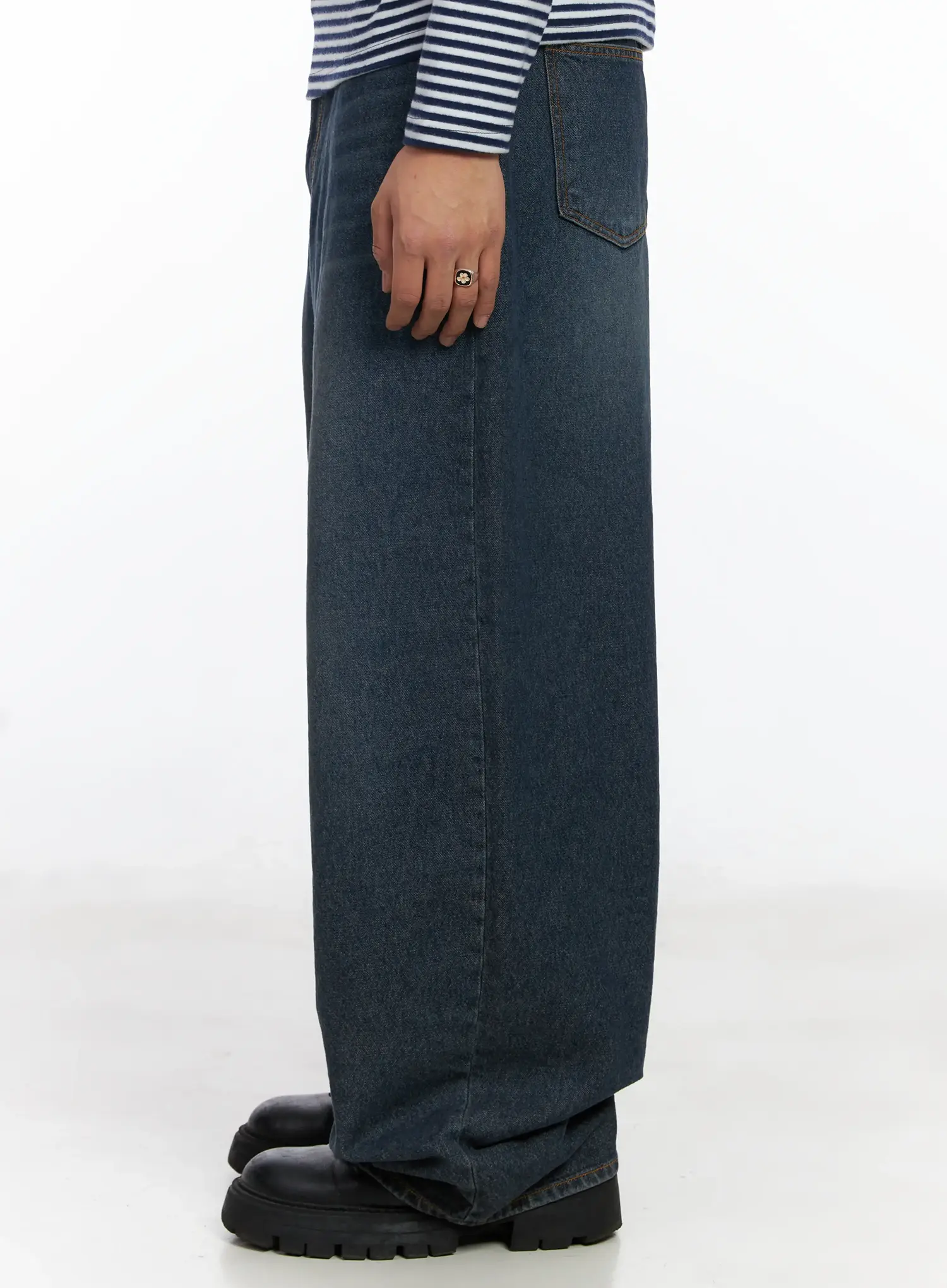 Men's Wide Leg Jeans IF503 - Image 5