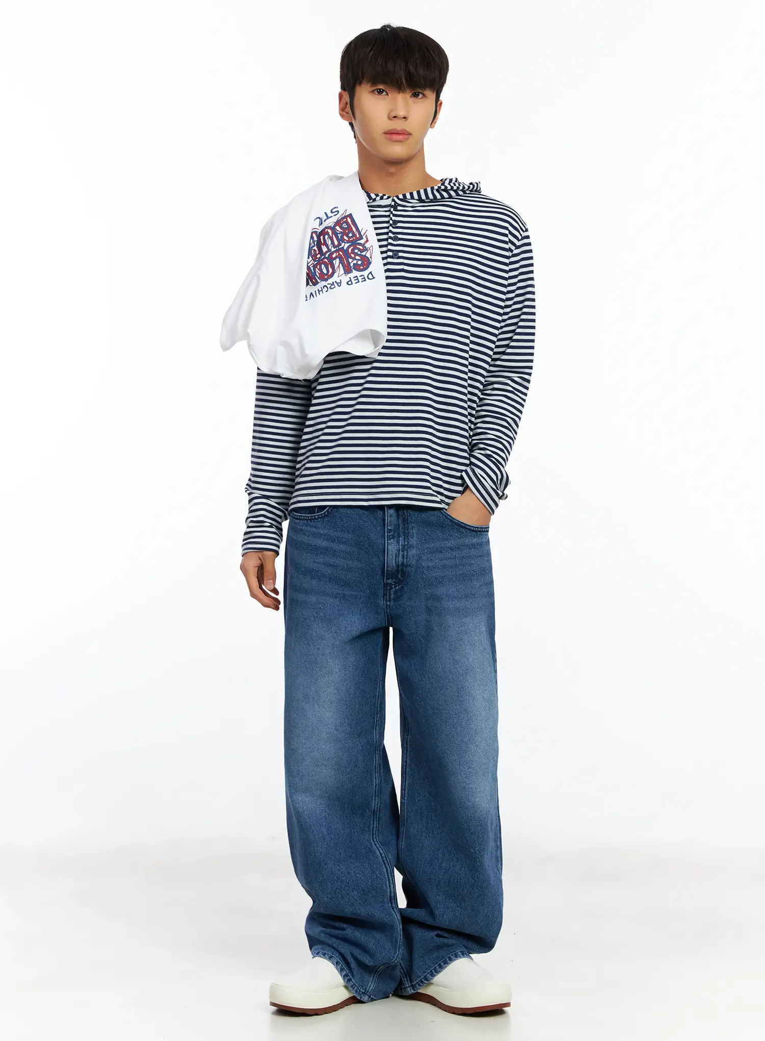 Men's Wide Leg Jeans IF506 - Image 7