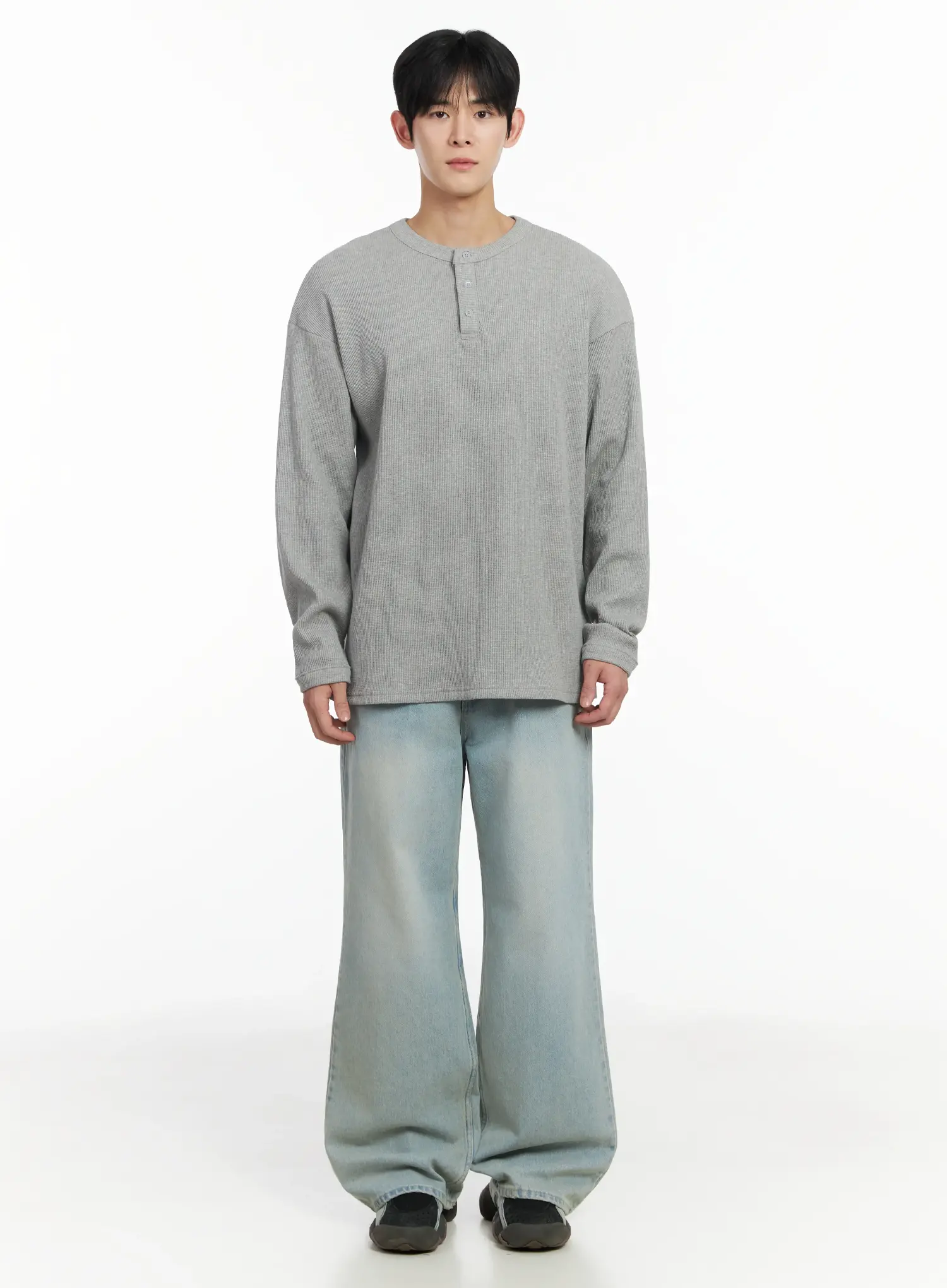 Men's Wide Leg Jeans (Light Blue) IF517 - Image 3