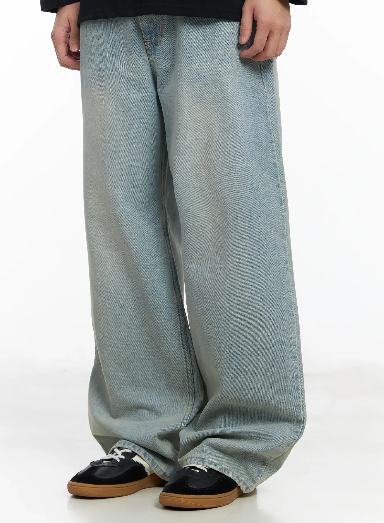 Men's Wide Leg Jeans (Light Blue) IF517 - Image 4
