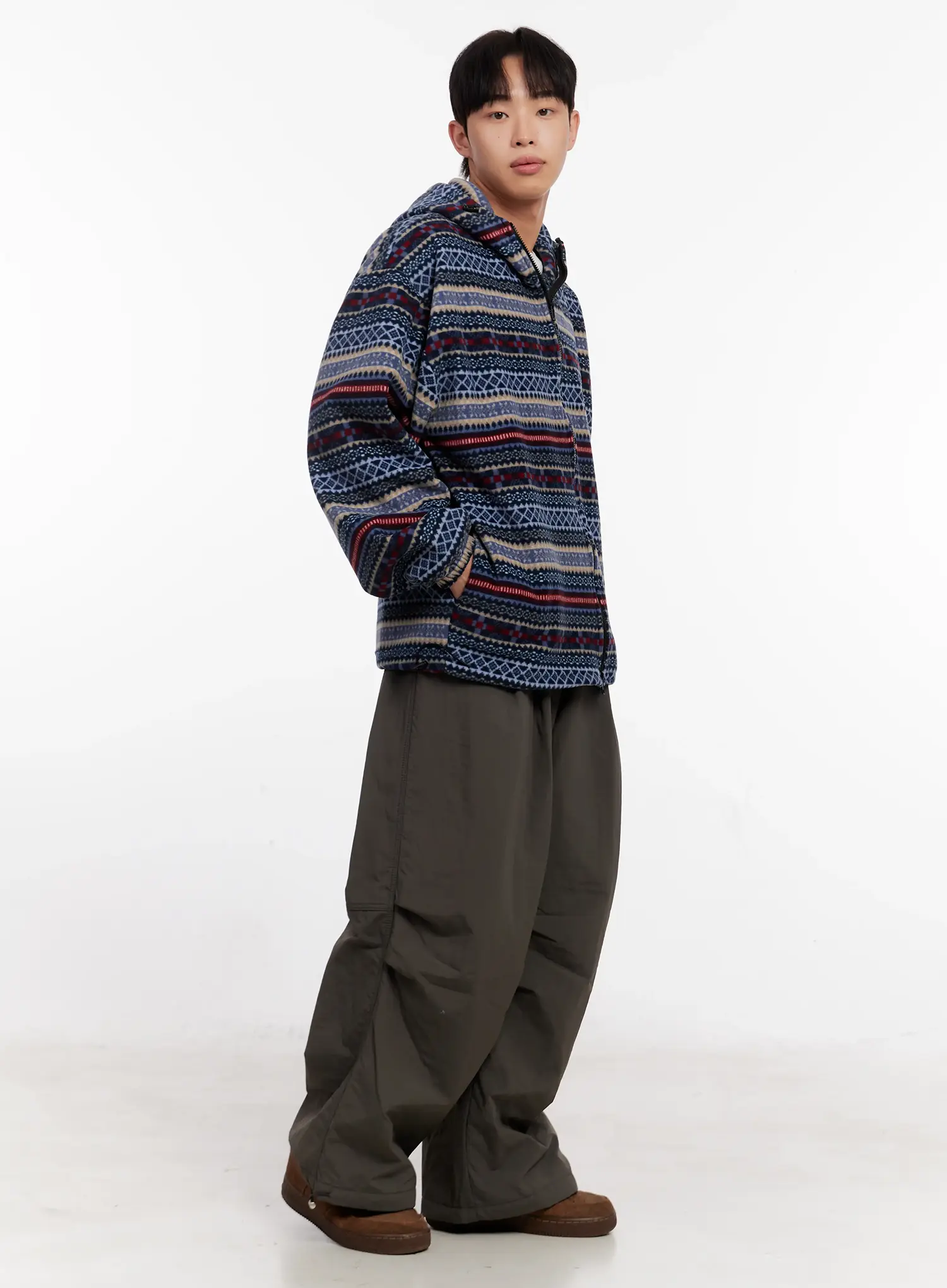 Men's Wide-Leg Parachute Padded Pants IO523 - Image 2