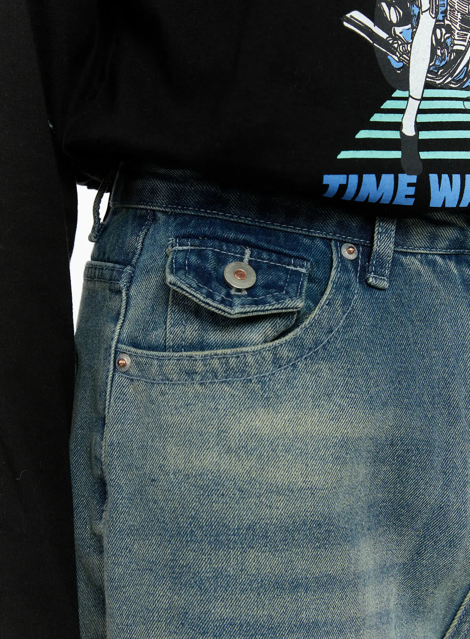 Men's Wide Leg Vintage Style Jeans IF510 - Image 6