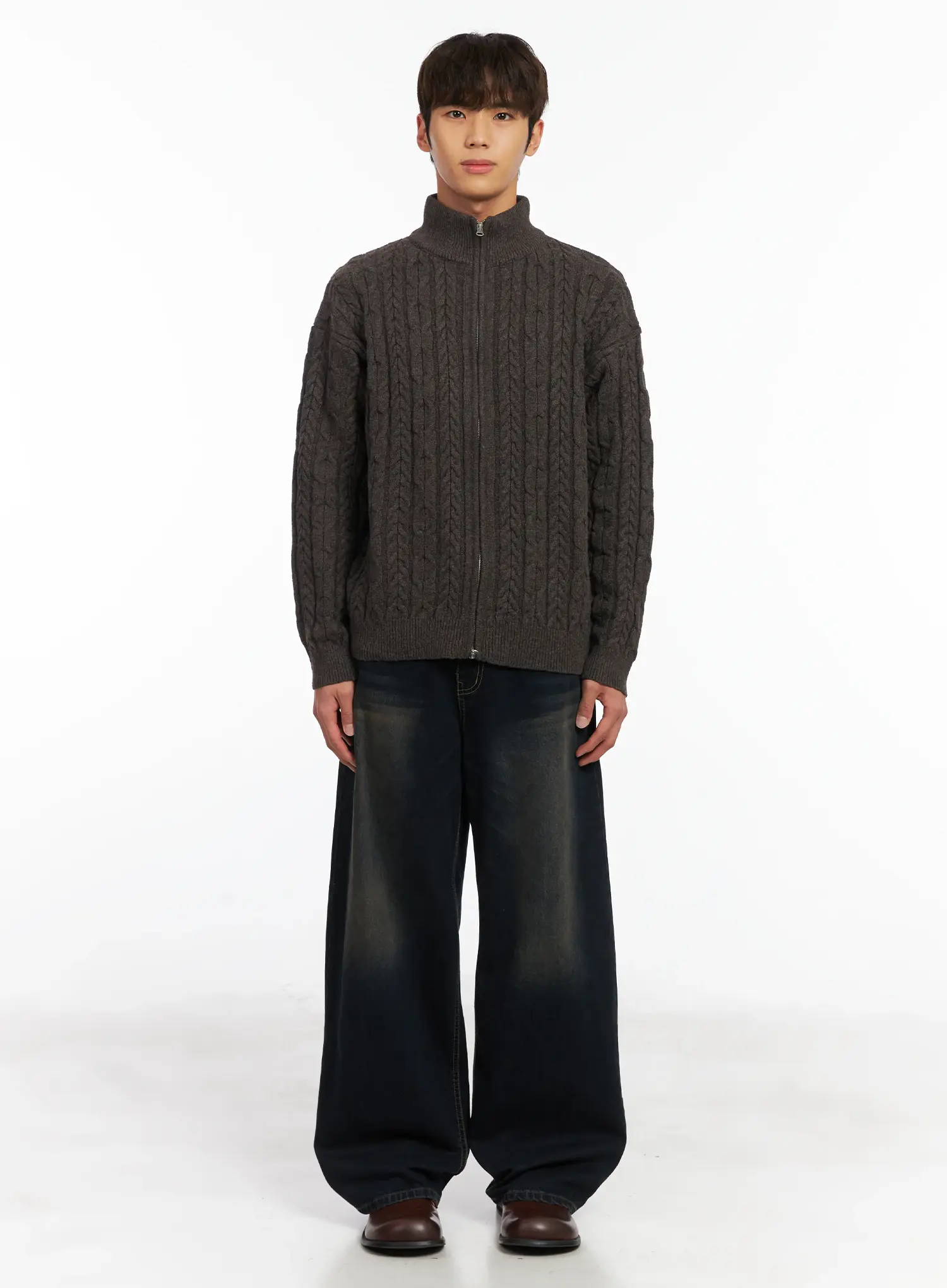 Men's Wide Leg Washed Jeans ID511 - Image 3