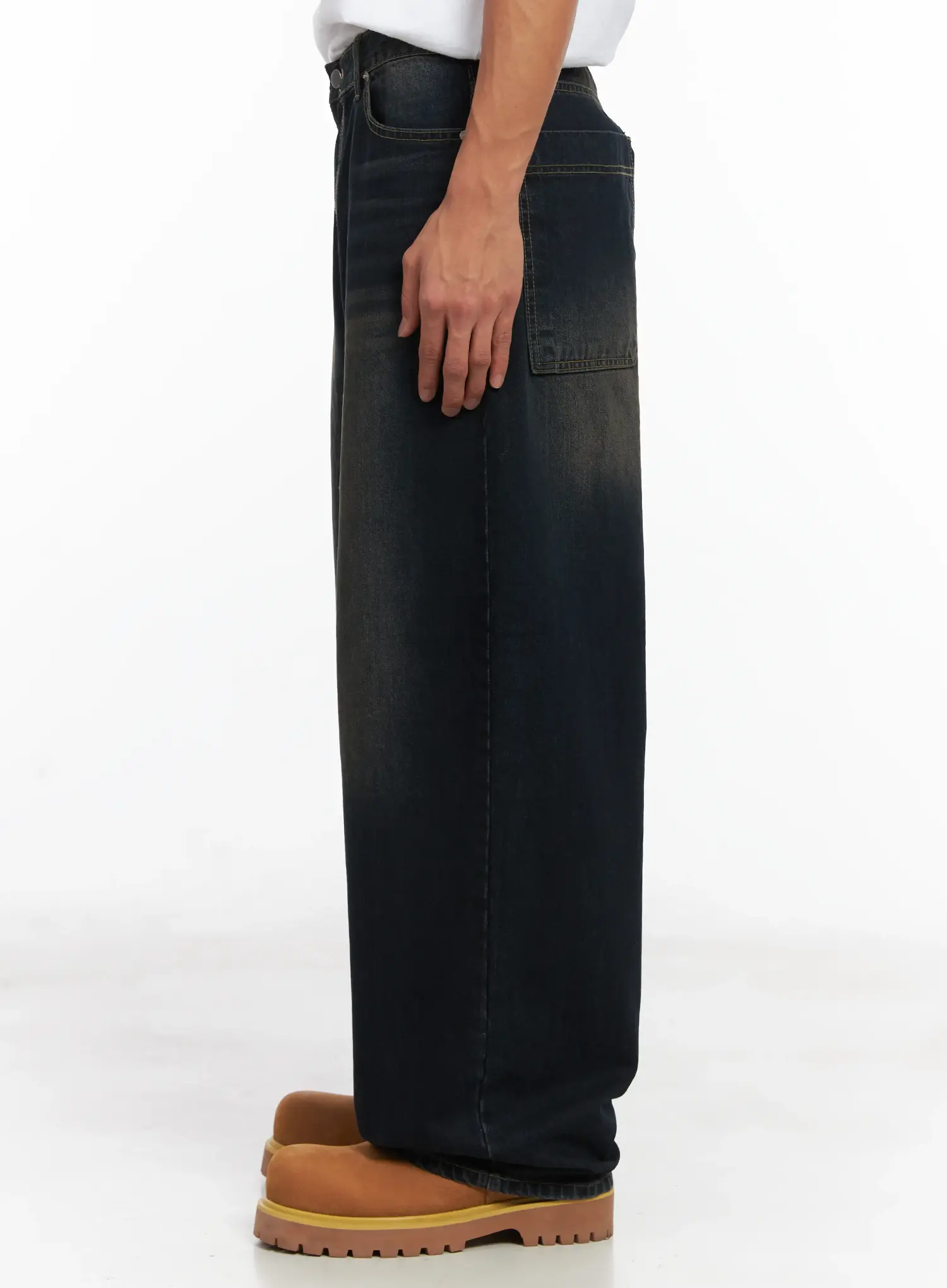 Men's Wide Leg Washed Jeans ID511 - Image 5