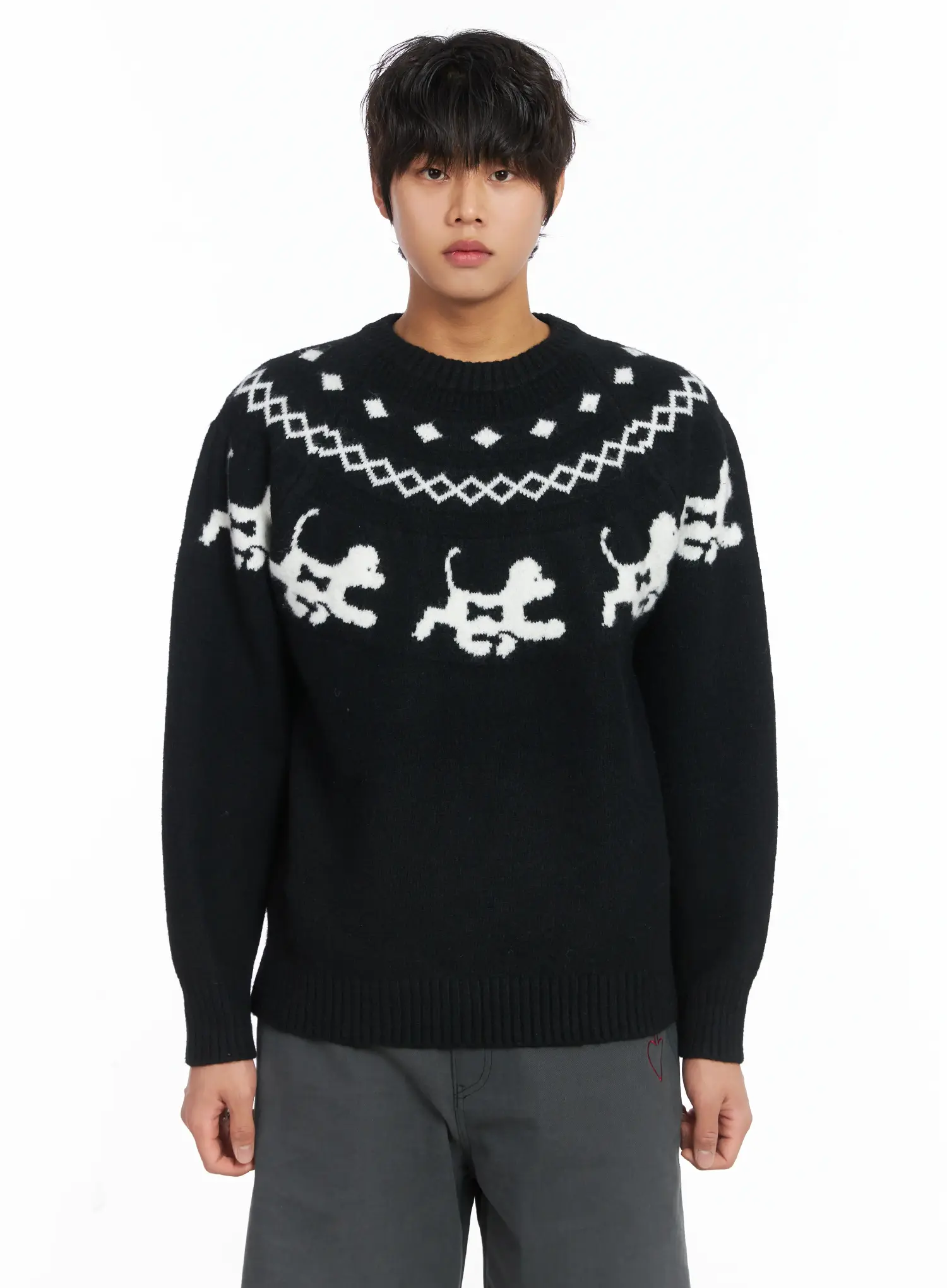 Men's Winter Graphic Wool Knit IJ512 - Image 11