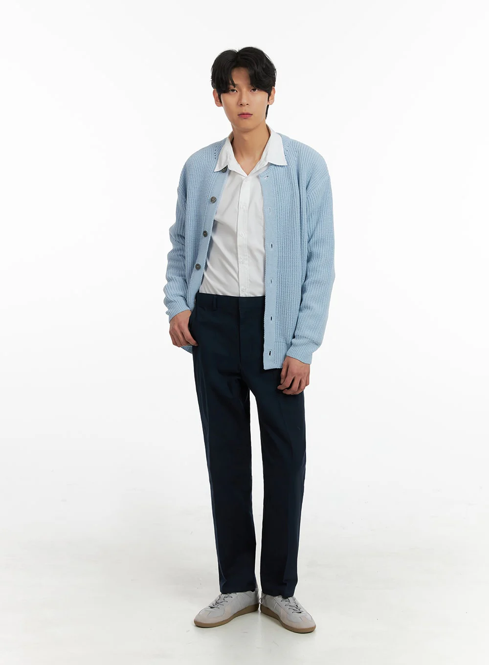 Men's Wool Blend Buttoned Cardigan IA401 - Image 2