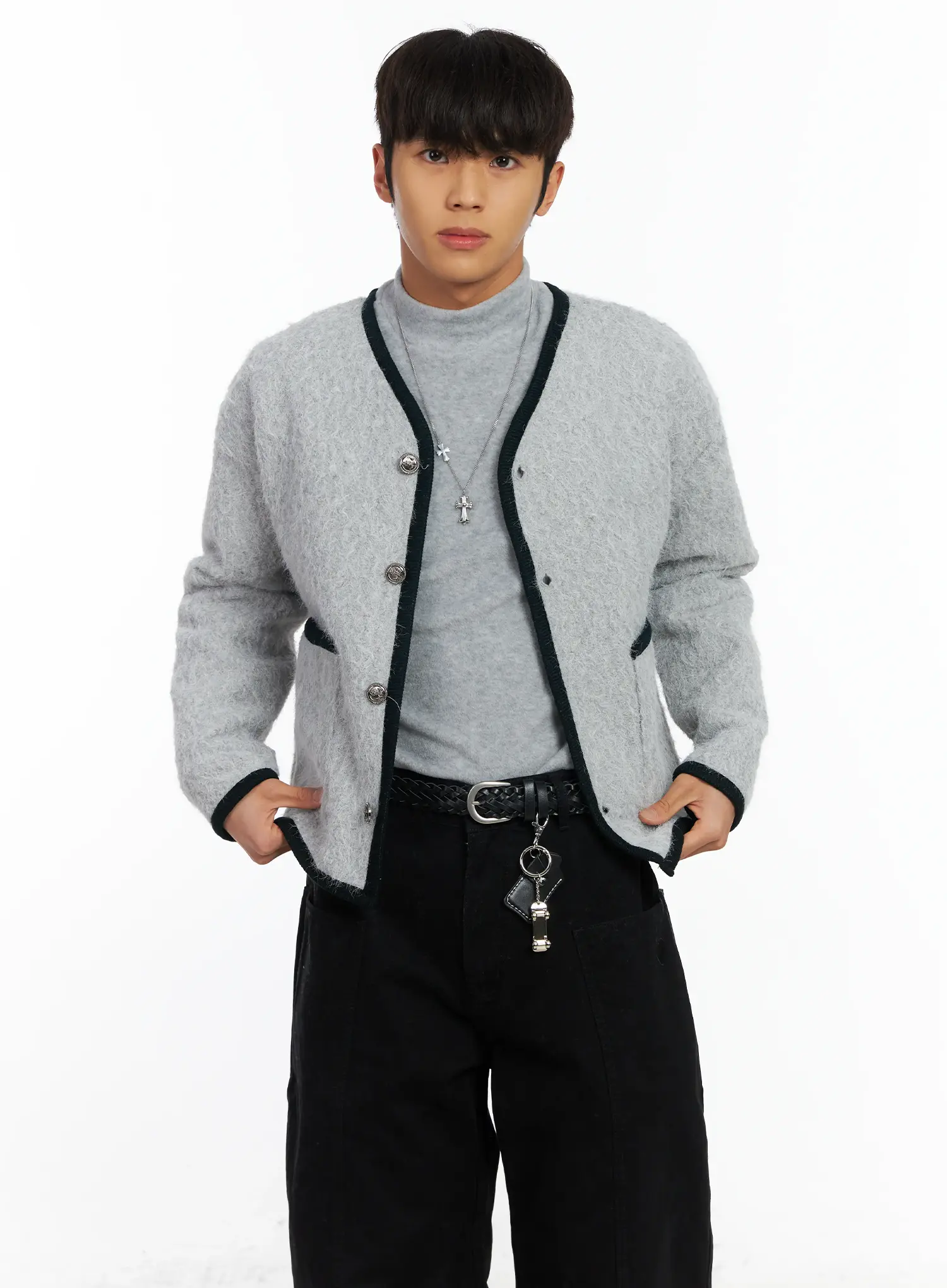 Men's Wool Blend Tweed Jacket IF504