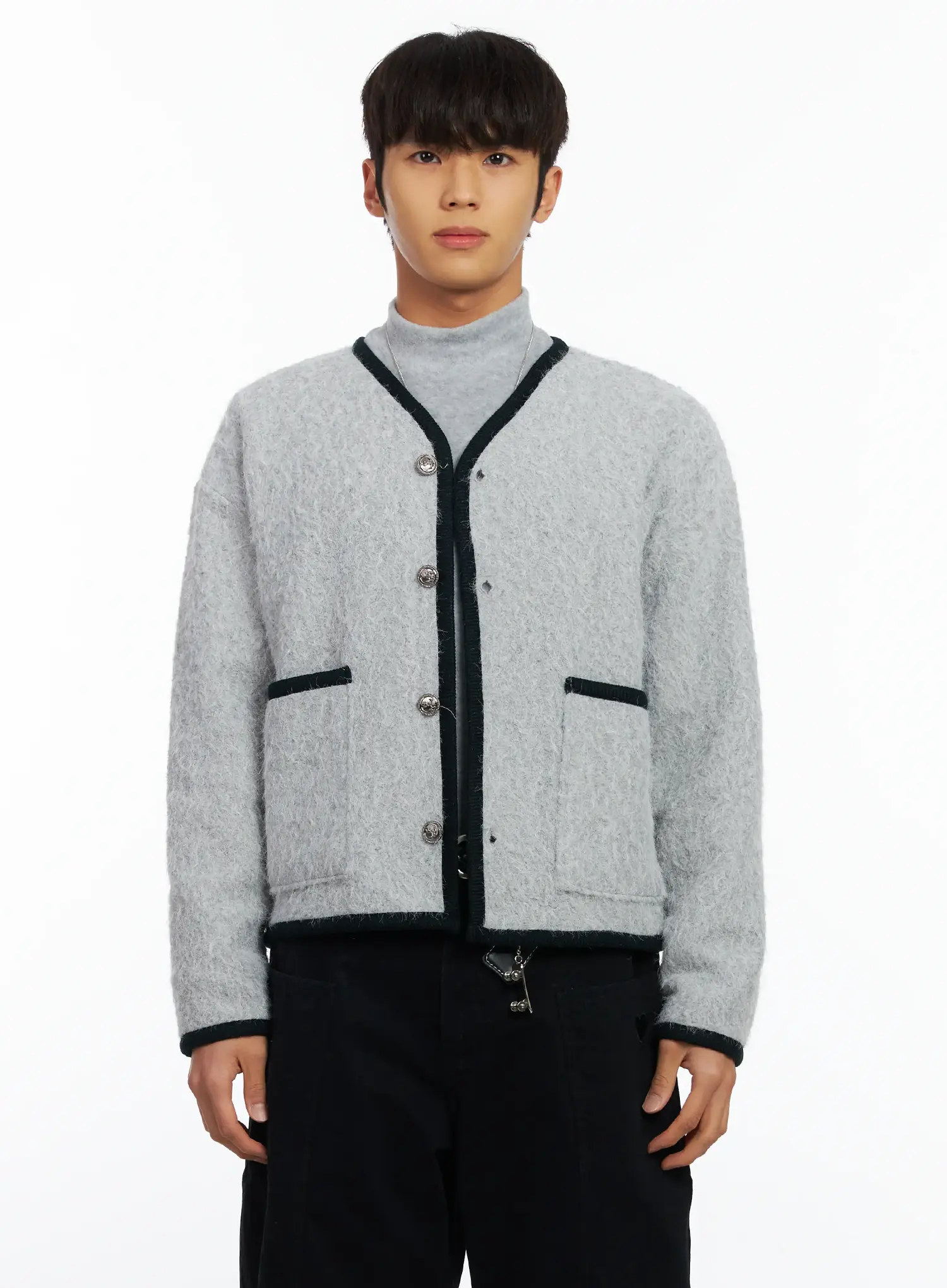 Men's Wool Blend Tweed Jacket IF504 - Image 10