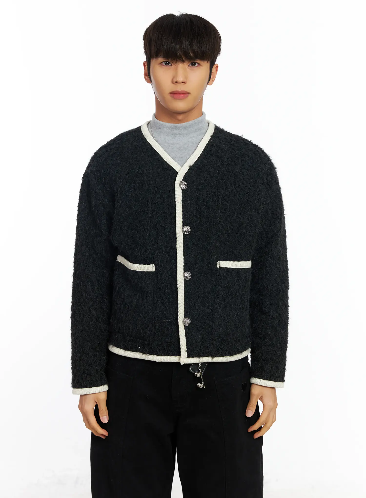 Men's Wool Blend Tweed Jacket IF504 - Image 11