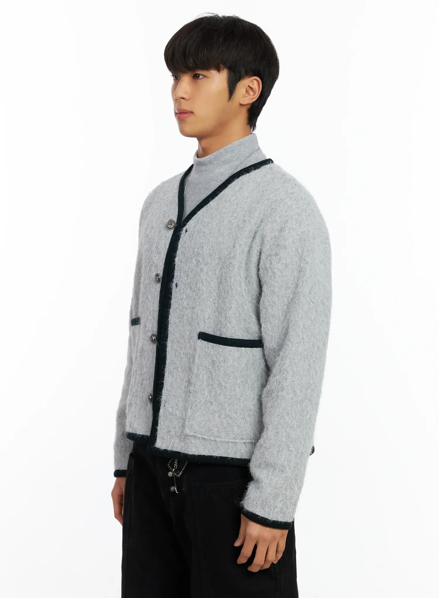 Men's Wool Blend Tweed Jacket IF504 - Image 4