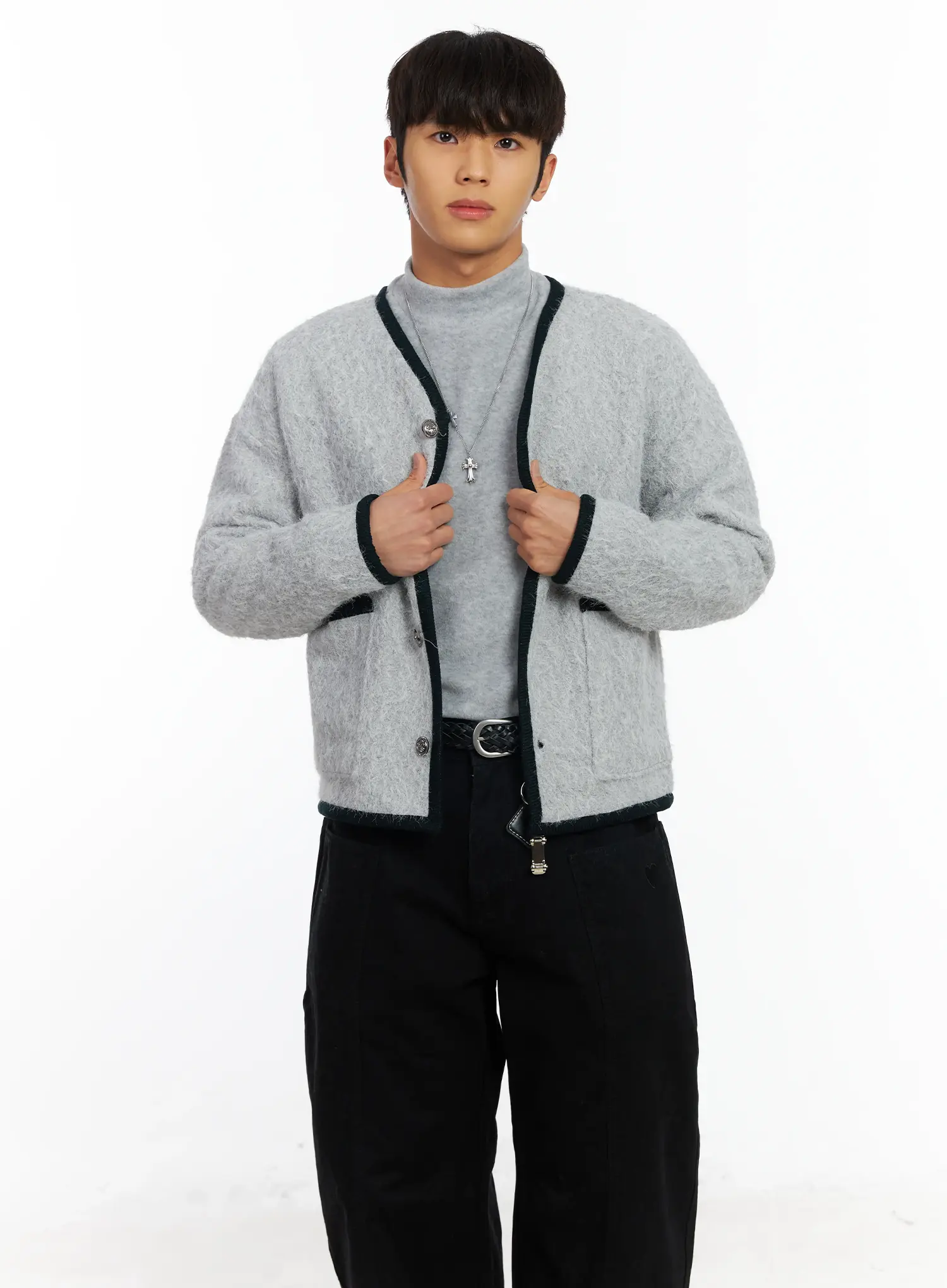 Men's Wool Blend Tweed Jacket IF504 - Image 6