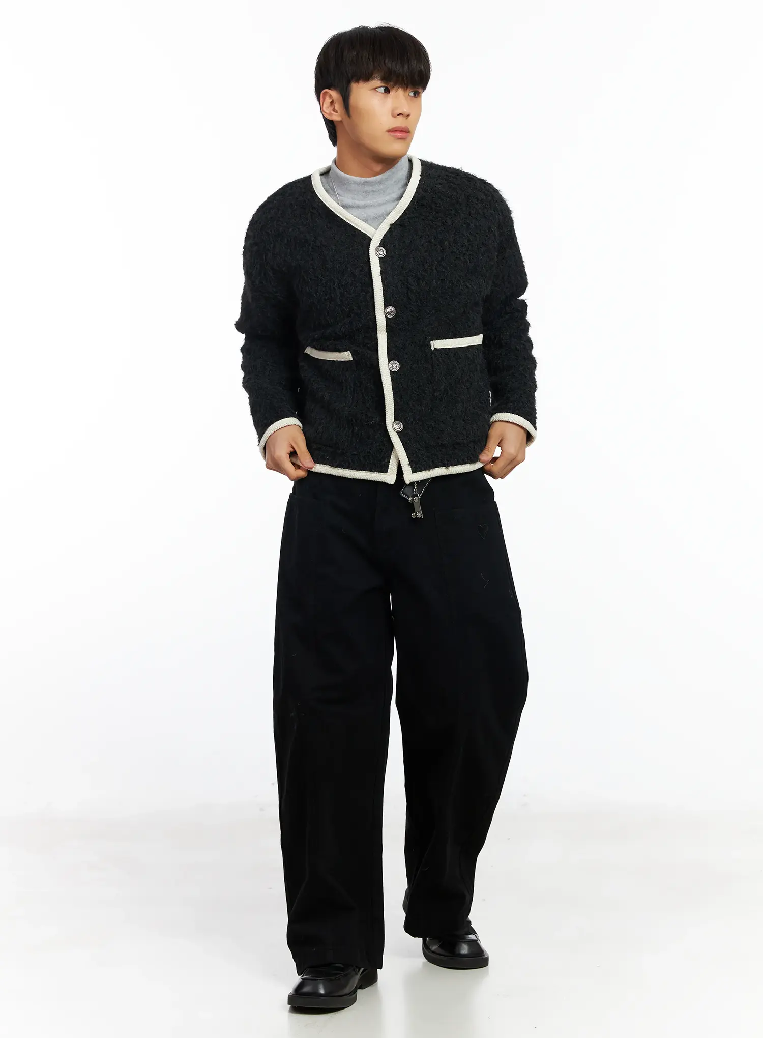 Men's Wool Blend Tweed Jacket IF504 - Image 9
