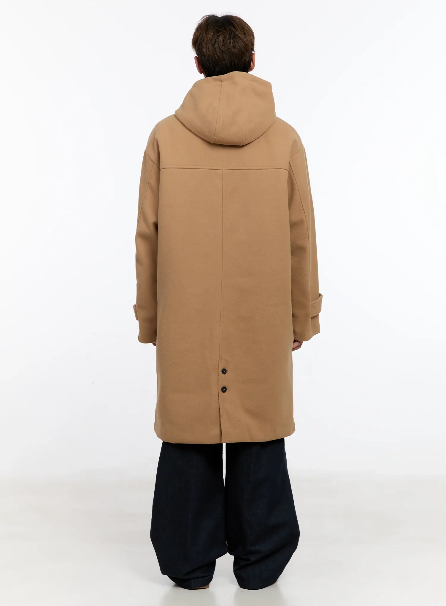 Men's Wool Blended Long Toggle Coat IN512 - Image 8