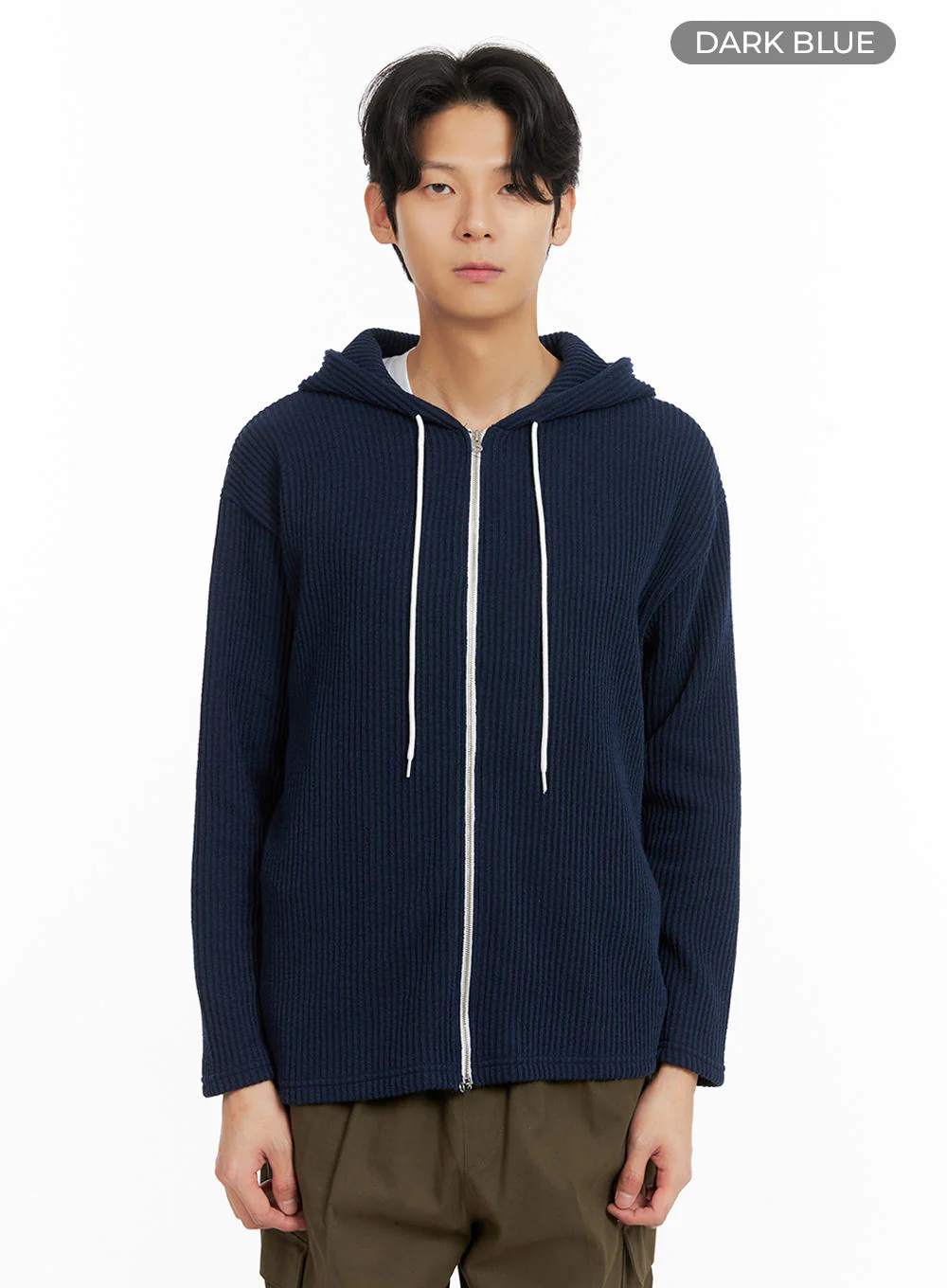 Men's Zip-Up Hooded Knit Sweater IA402 - Image 9