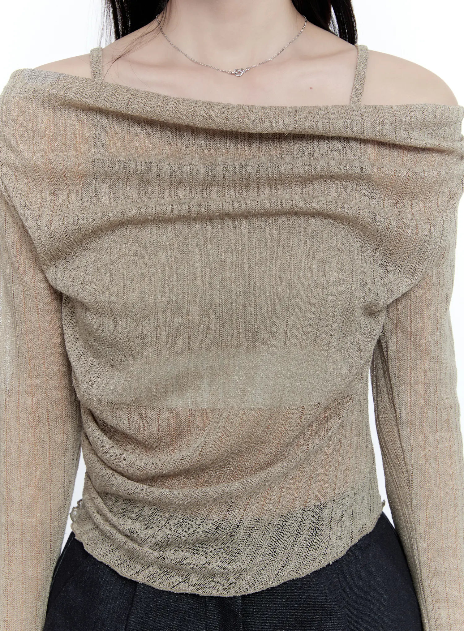 Mesh Knit Off-Shoulder and Cami Set CG513 - Image 7
