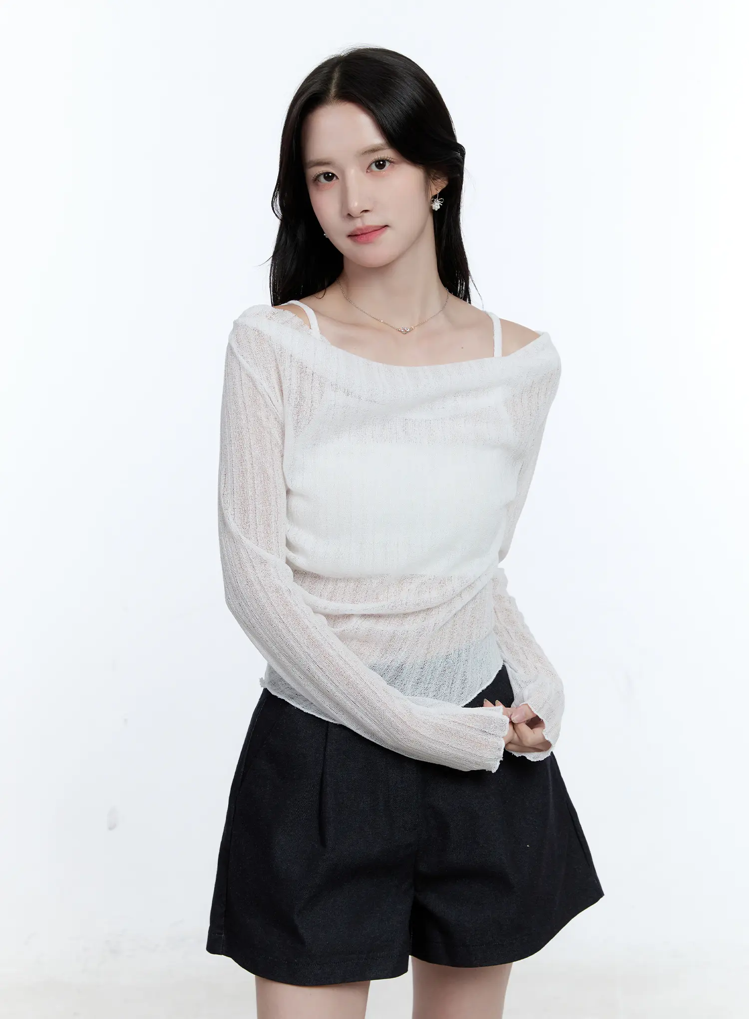 Mesh Knit Off-Shoulder and Cami Set CG513 - Image 9