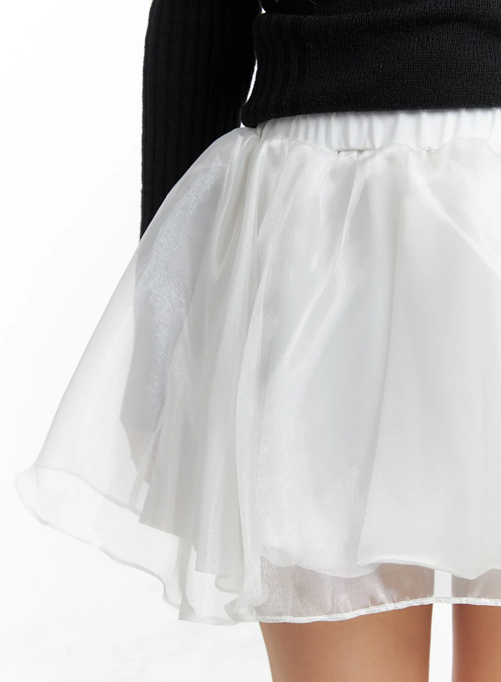 Mesh Layered Flare Banded Mini Skirt CM425 - Image 3