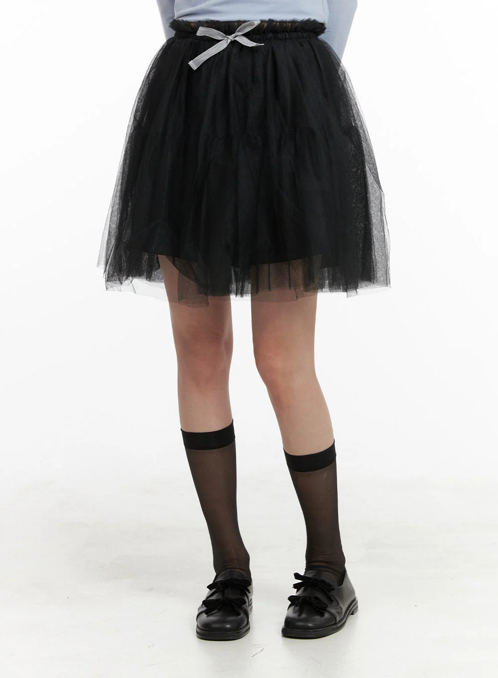 Mesh Layered Ribbon Mini Skirt OA419 - Image 2