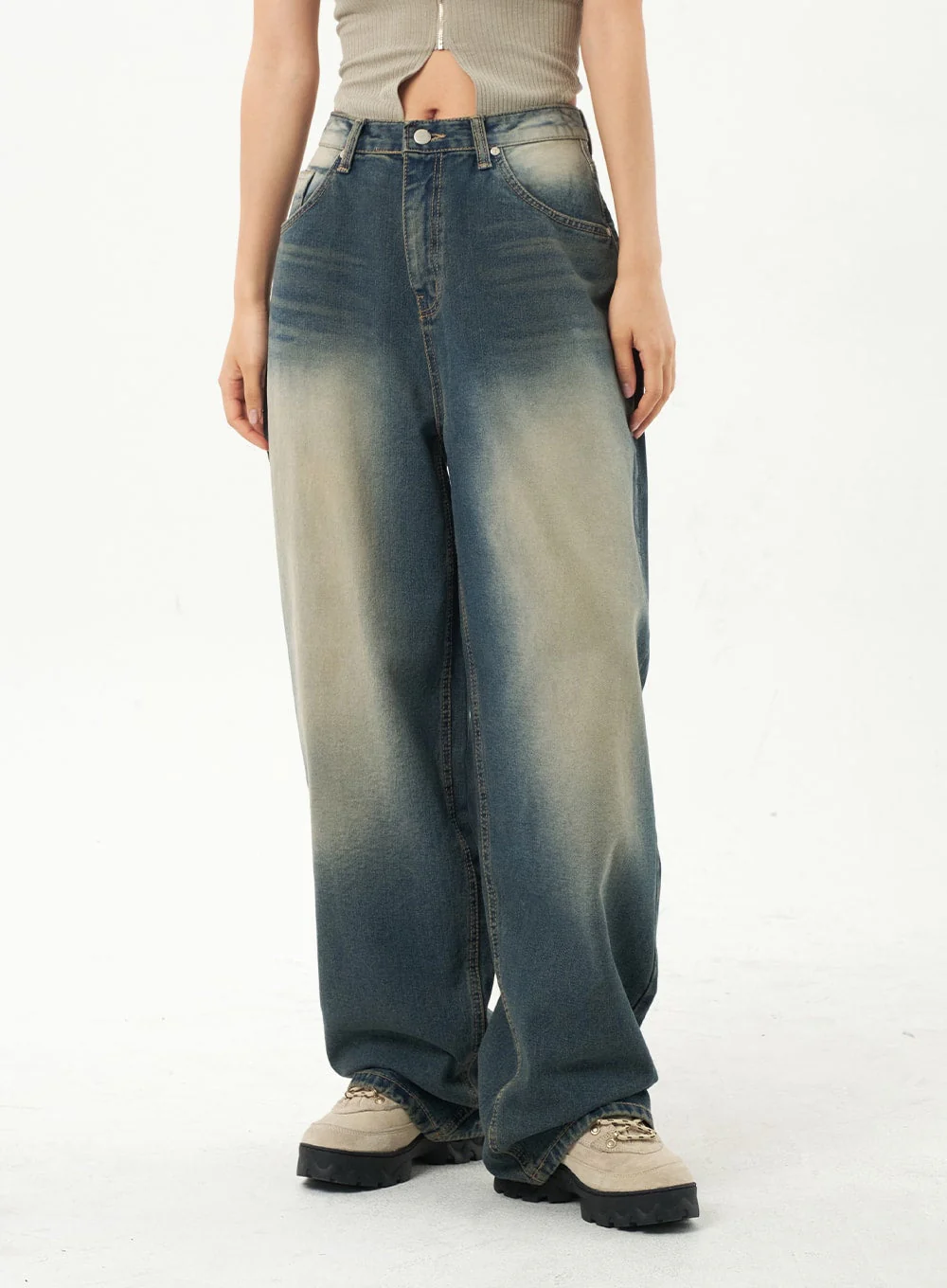 Mid-Rise Baggy Jeans CA325 - Image 9