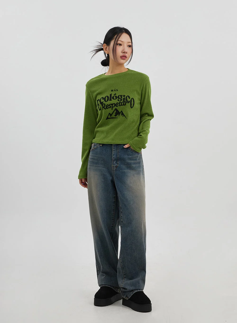 Mid-Rise Baggy Jeans Unisex CJ330 - Image 4