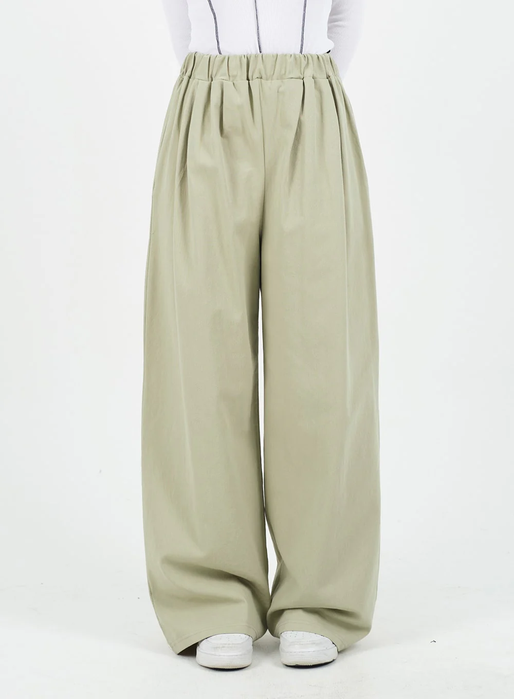 Mid-rise Wide Banded Cotton Pants CA08 - Image 11