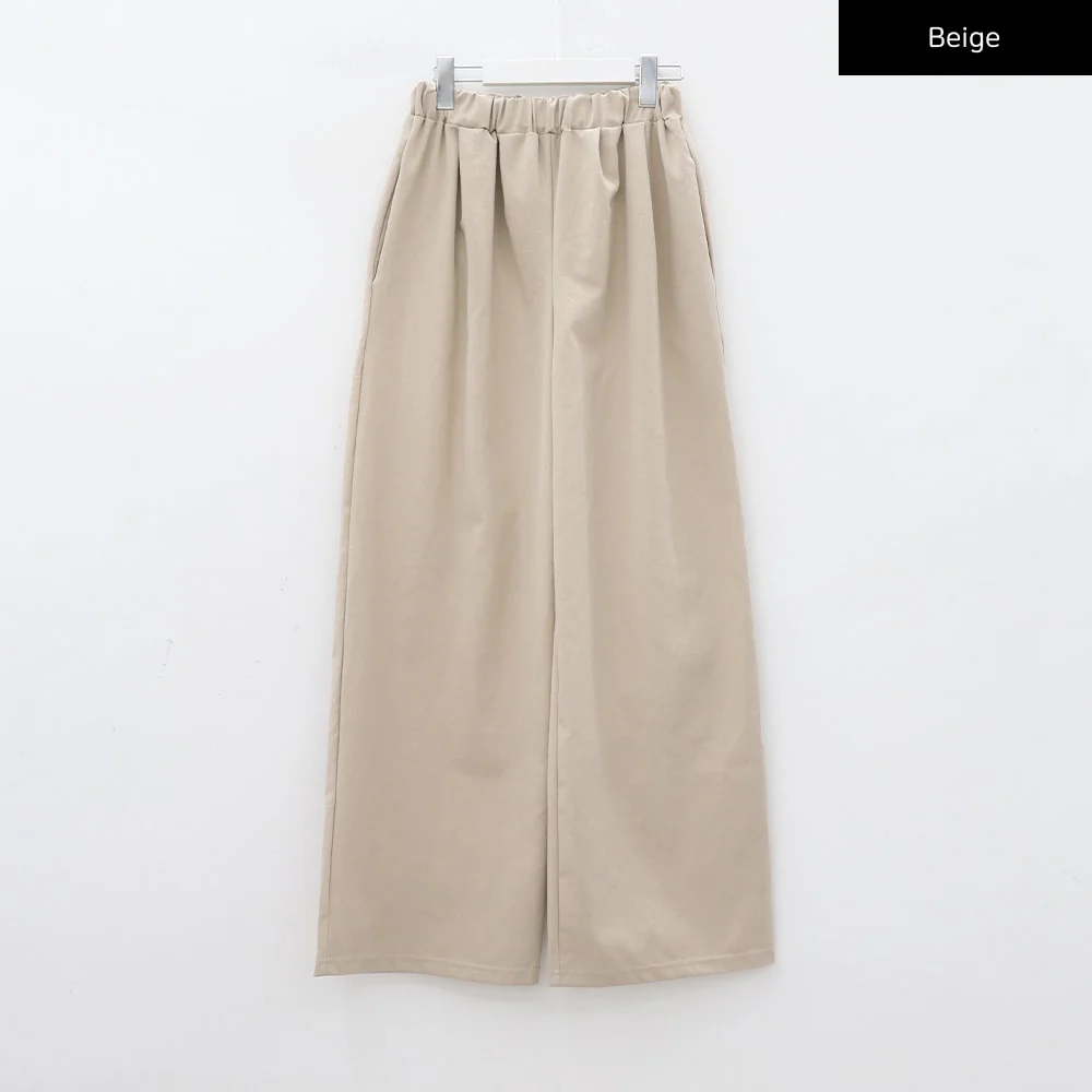 Mid-rise Wide Banded Cotton Pants CA08 - Image 18