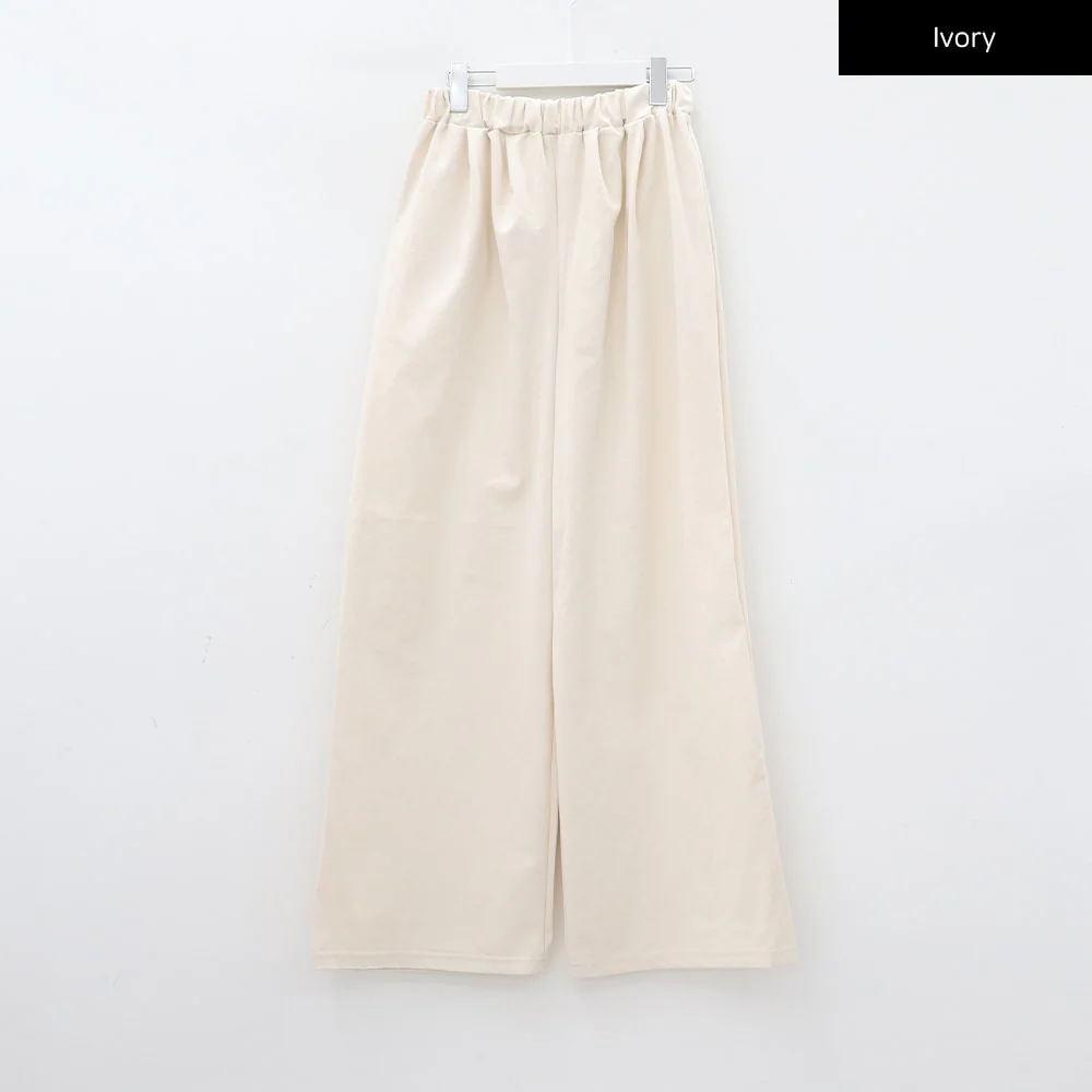 Mid-rise Wide Banded Cotton Pants CA08 - Image 21