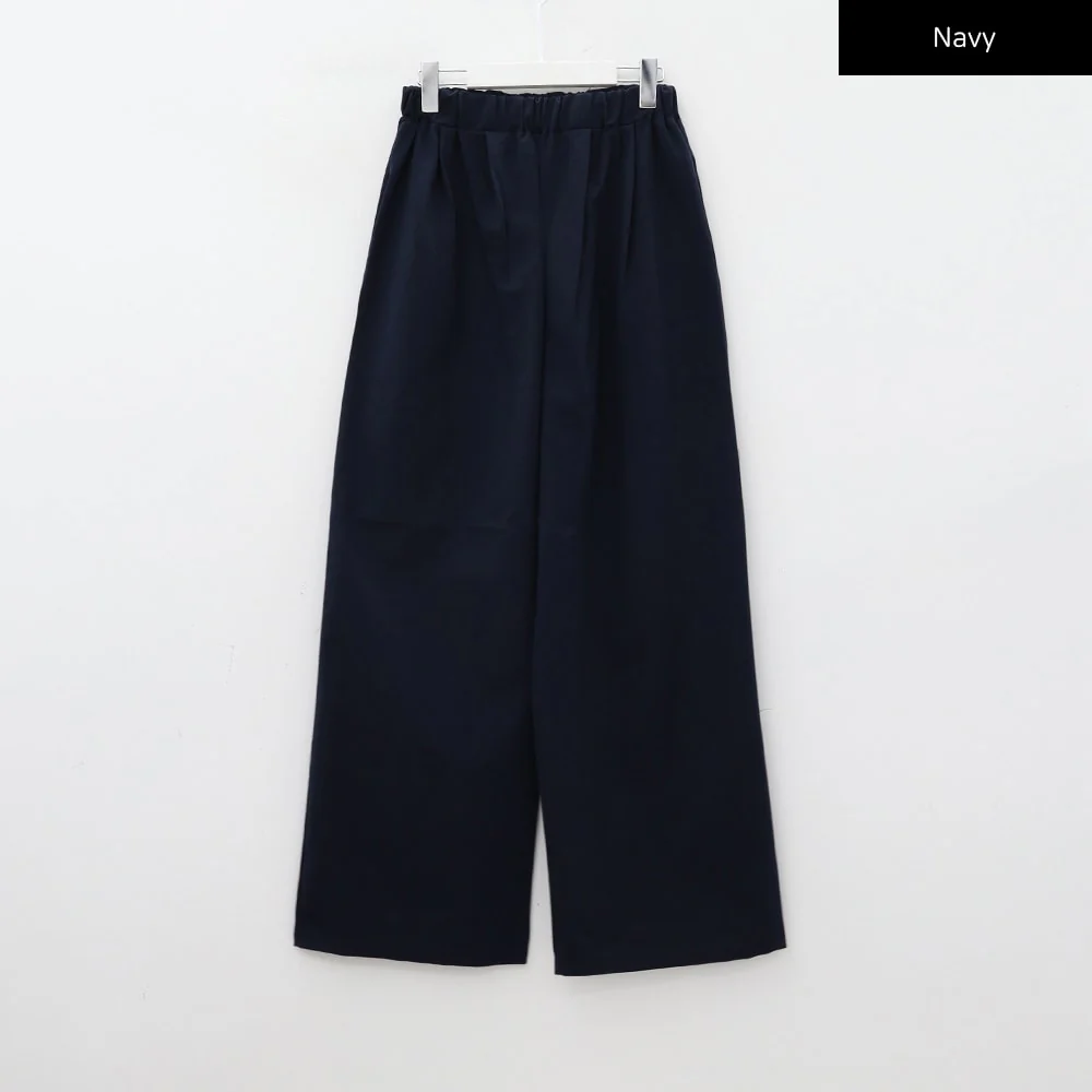 Mid-rise Wide Banded Cotton Pants CA08 - Image 22