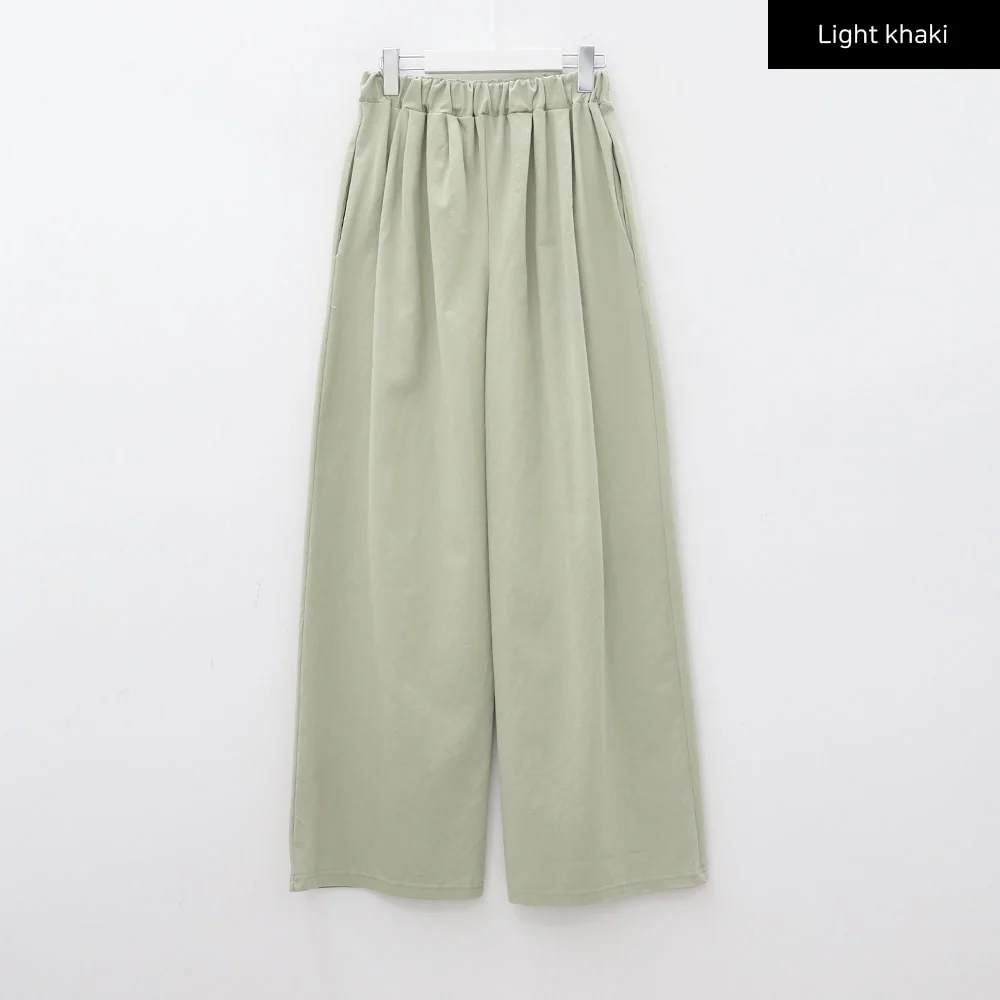 Mid-rise Wide Banded Cotton Pants CA08 - Image 23