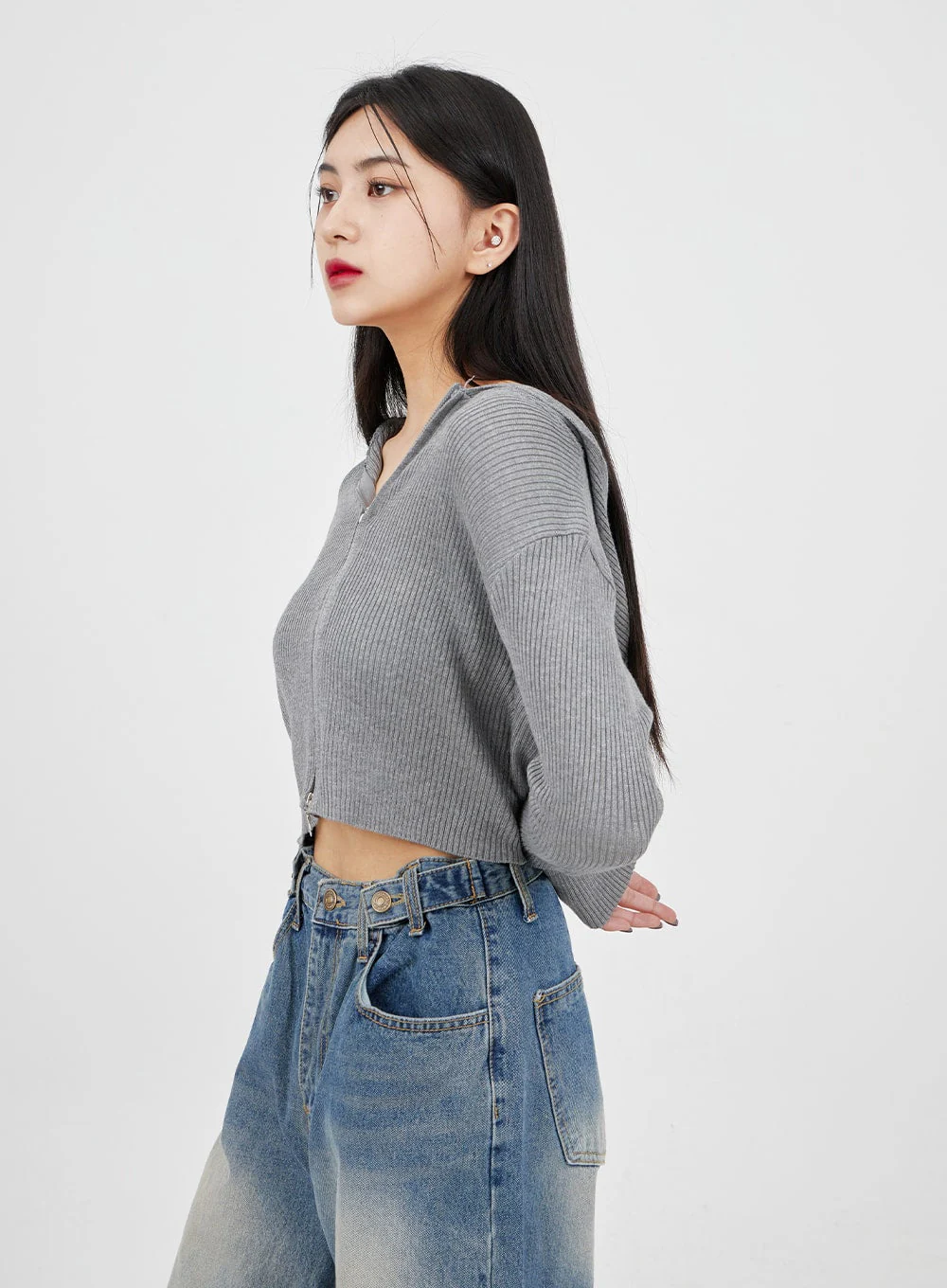 Mid-Wash Baggy Jeans BM321 - Image 9