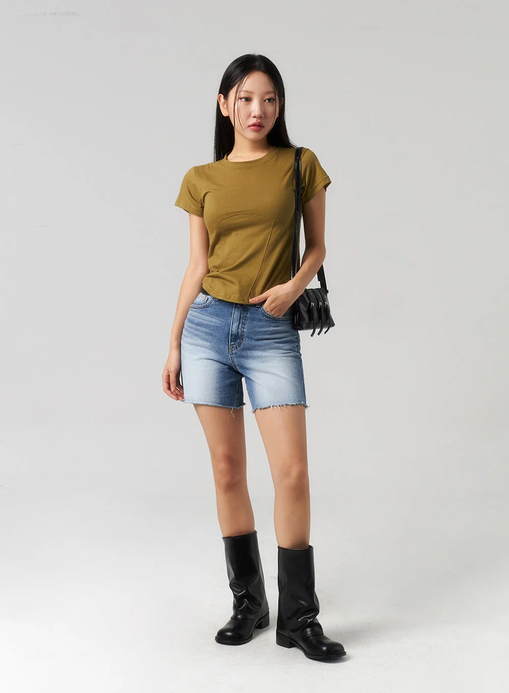 Mid-Wash Denim Shorts CU328 - Image 8