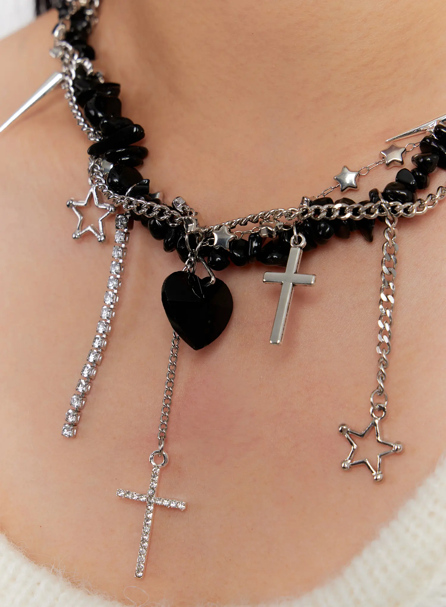 Midnight Layered Necklace IO527 - Image 3