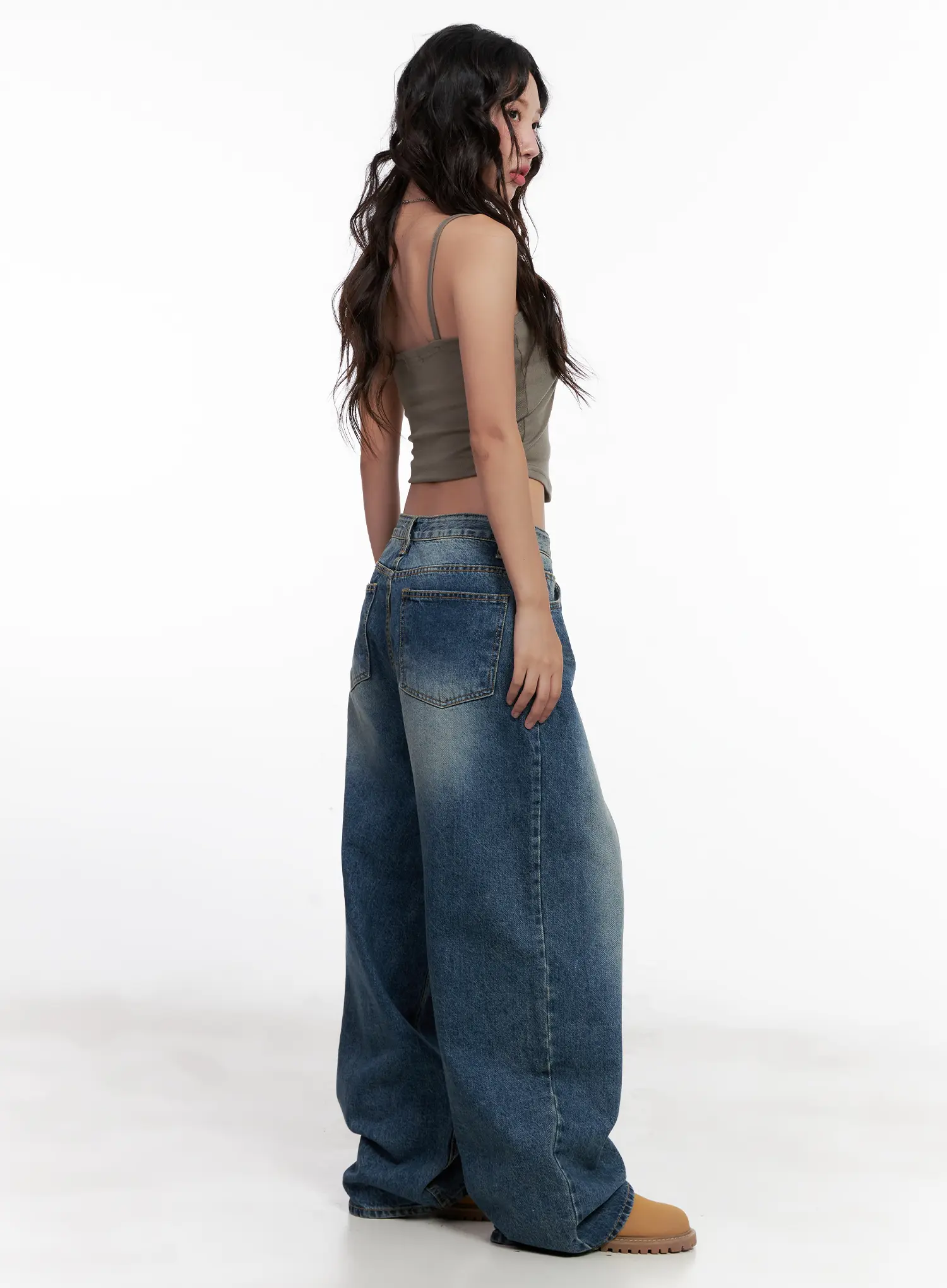 Miji Wide-Leg Washed Denim Jeans CL521 - Image 3