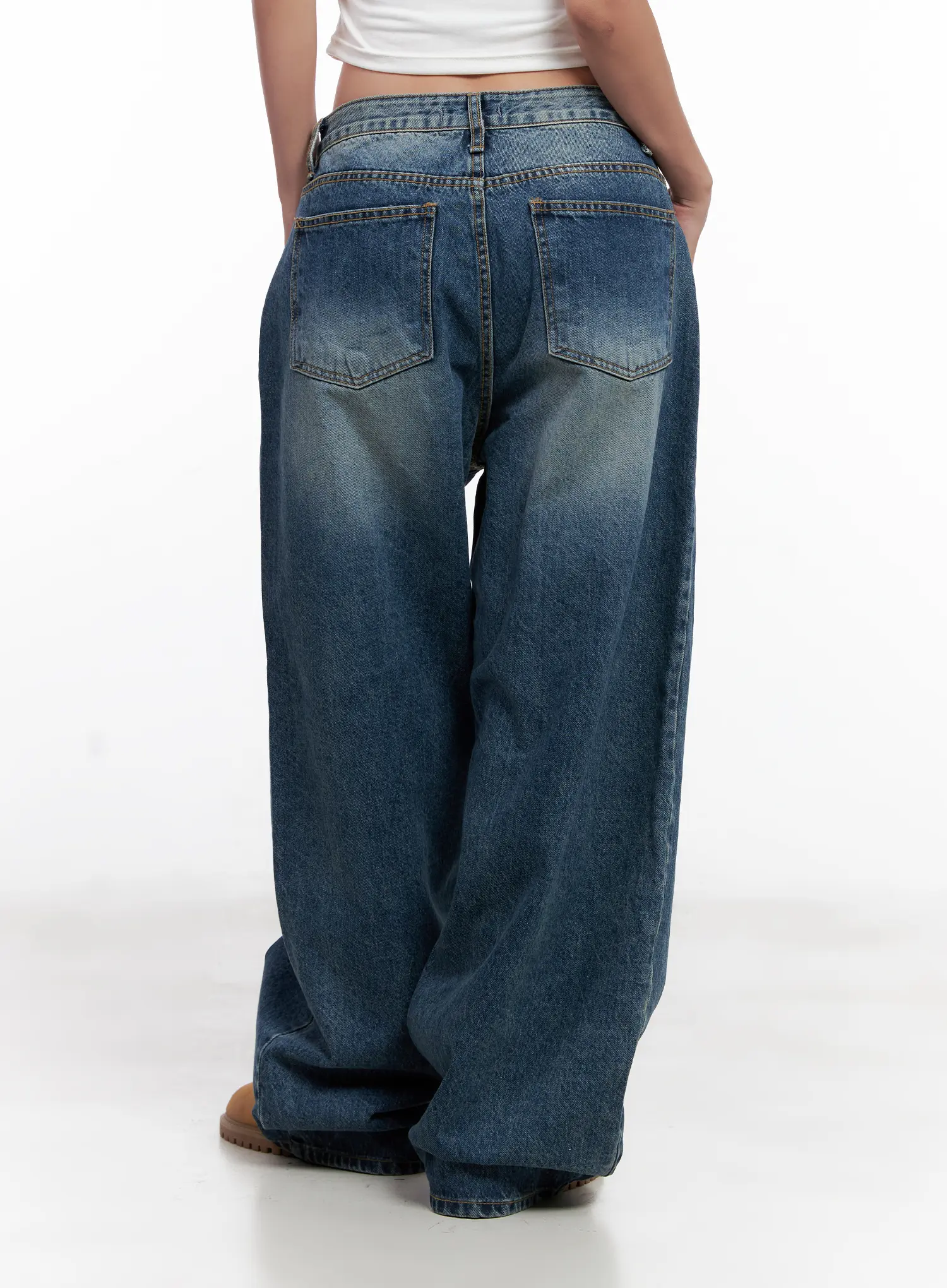 Miji Wide-Leg Washed Denim Jeans CL521 - Image 8