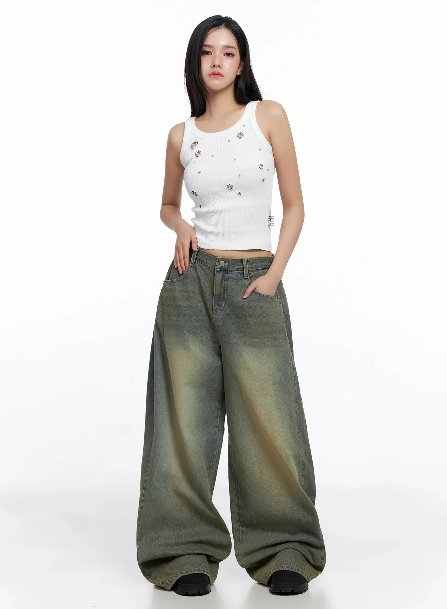 Milana Vintage Washed Baggy Jeans IS525 - Image 3