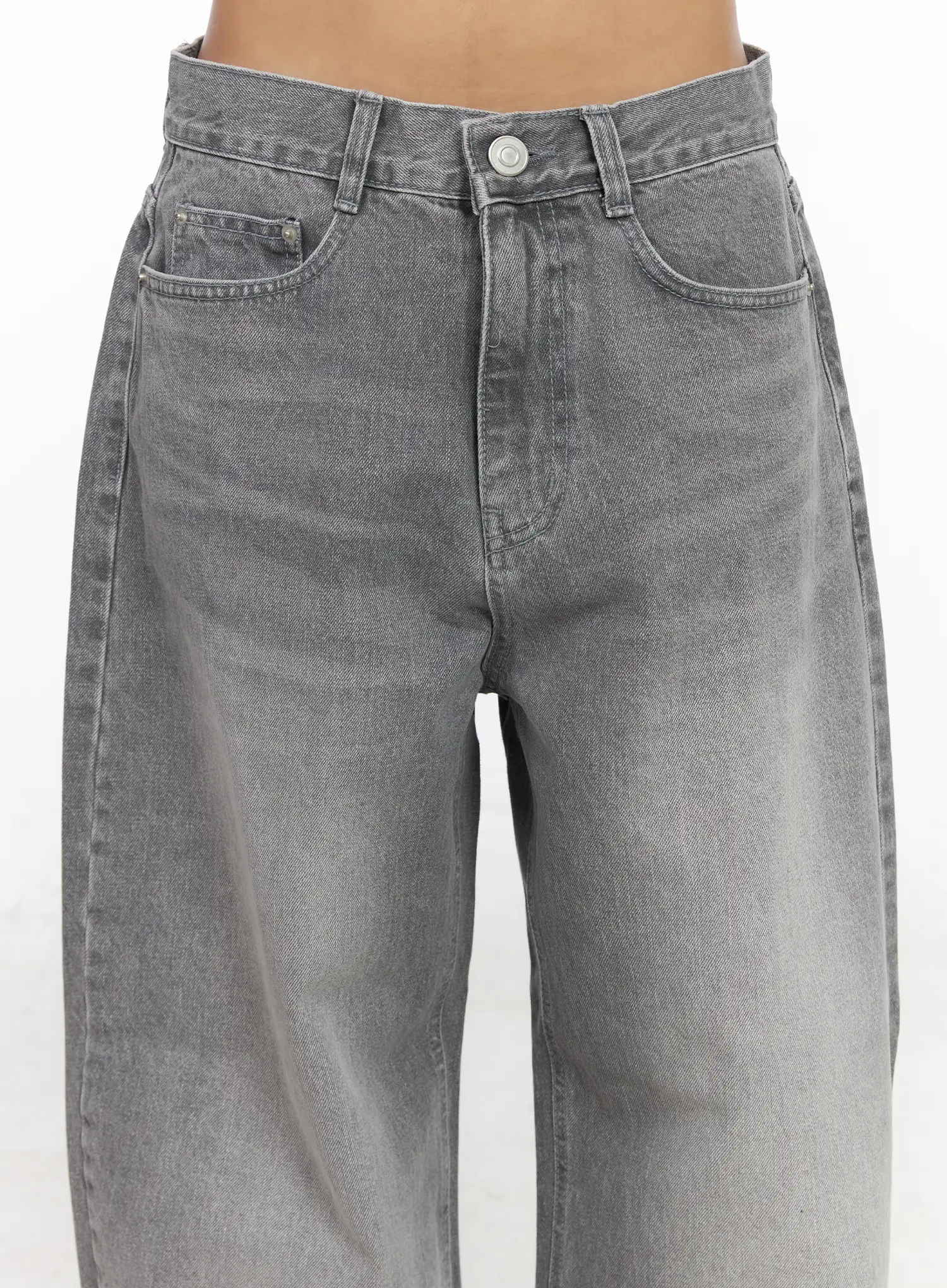 Milena Gray Wash Wide Leg Jeans CF511 - Image 3