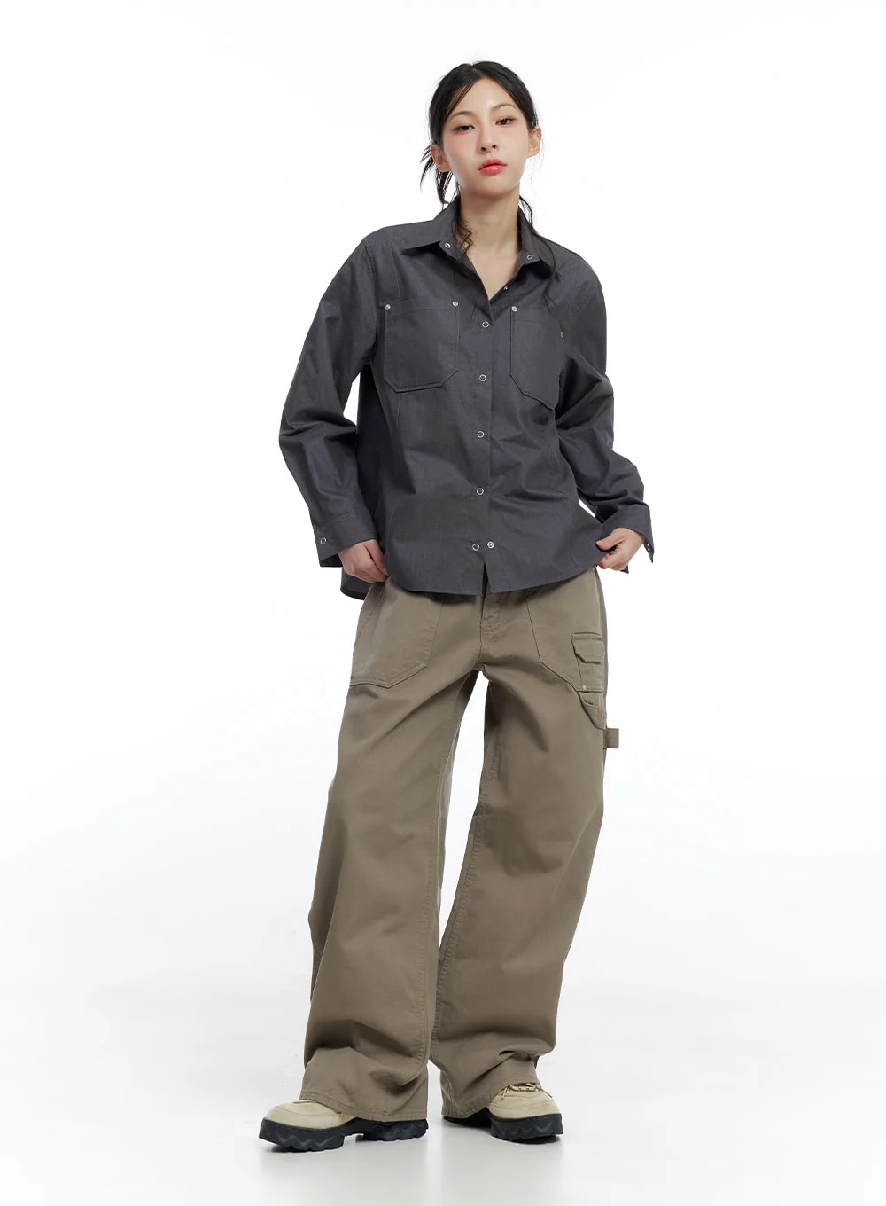 Mini Pocket Detail Wide-Fit Pants CO426 - Image 2