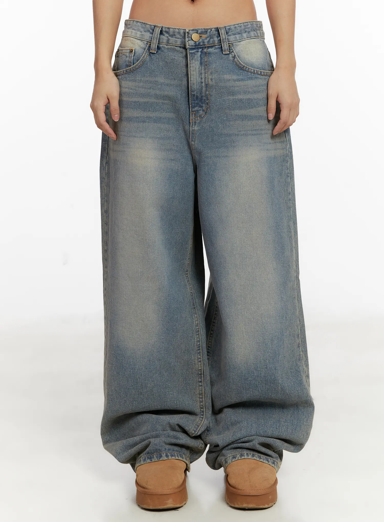 Minj Vintage Wash Wide Leg Jeans CD517