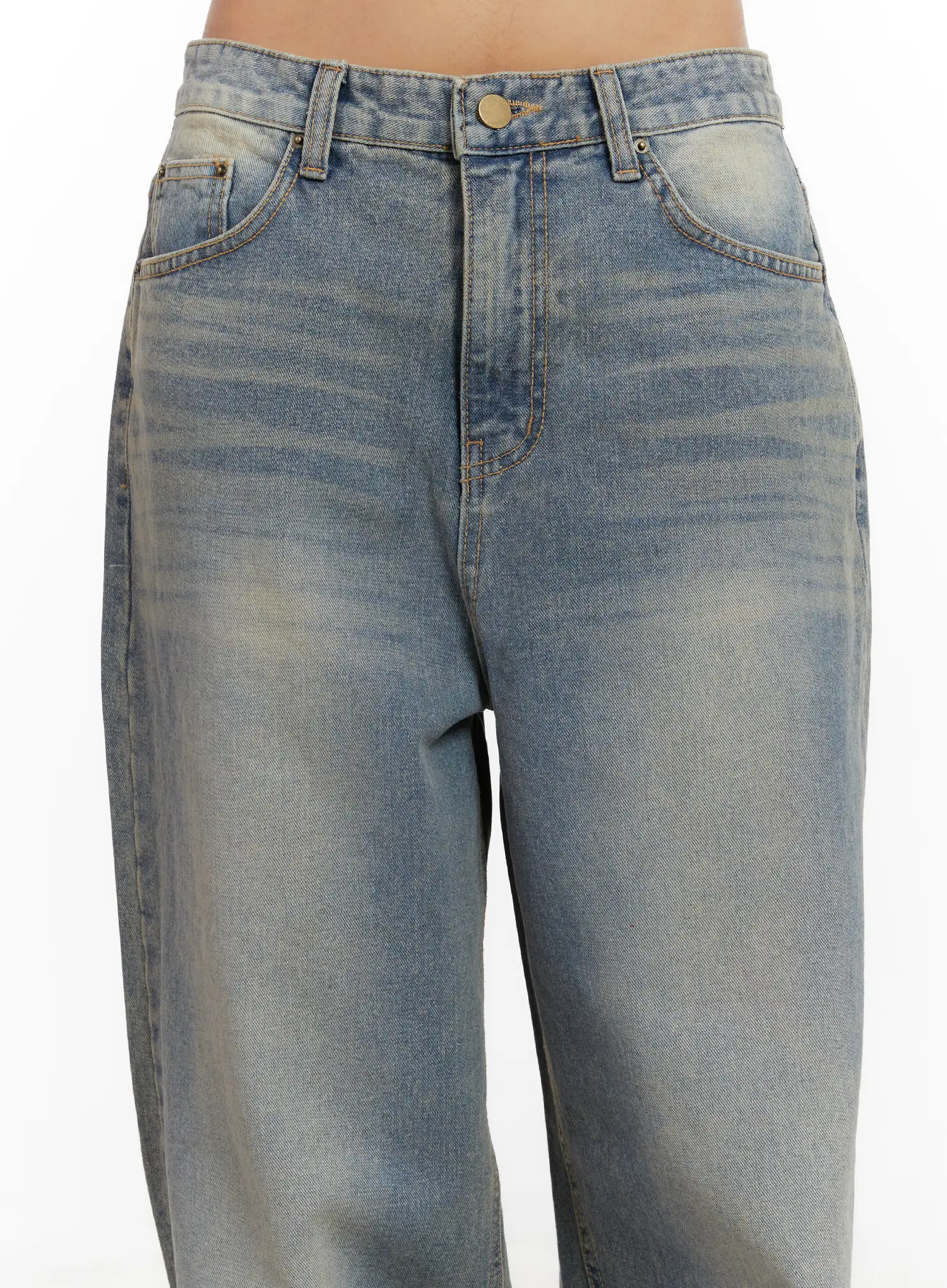 Minj Vintage Wash Wide Leg Jeans CD517 - Image 3