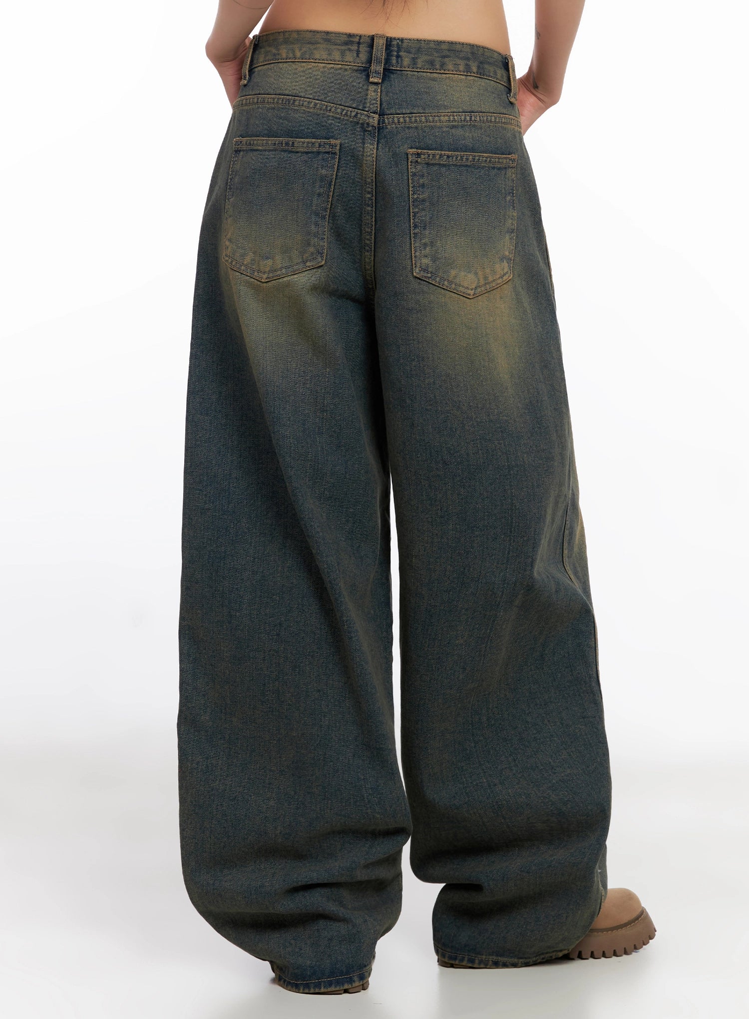 Minju Vintage Washed Baggy Jeans IS508 - Image 13