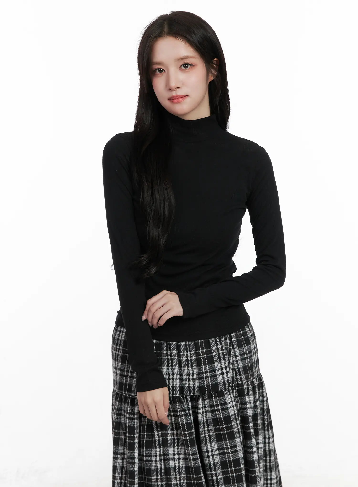 Mock Neck Long Sleeve Top CN527