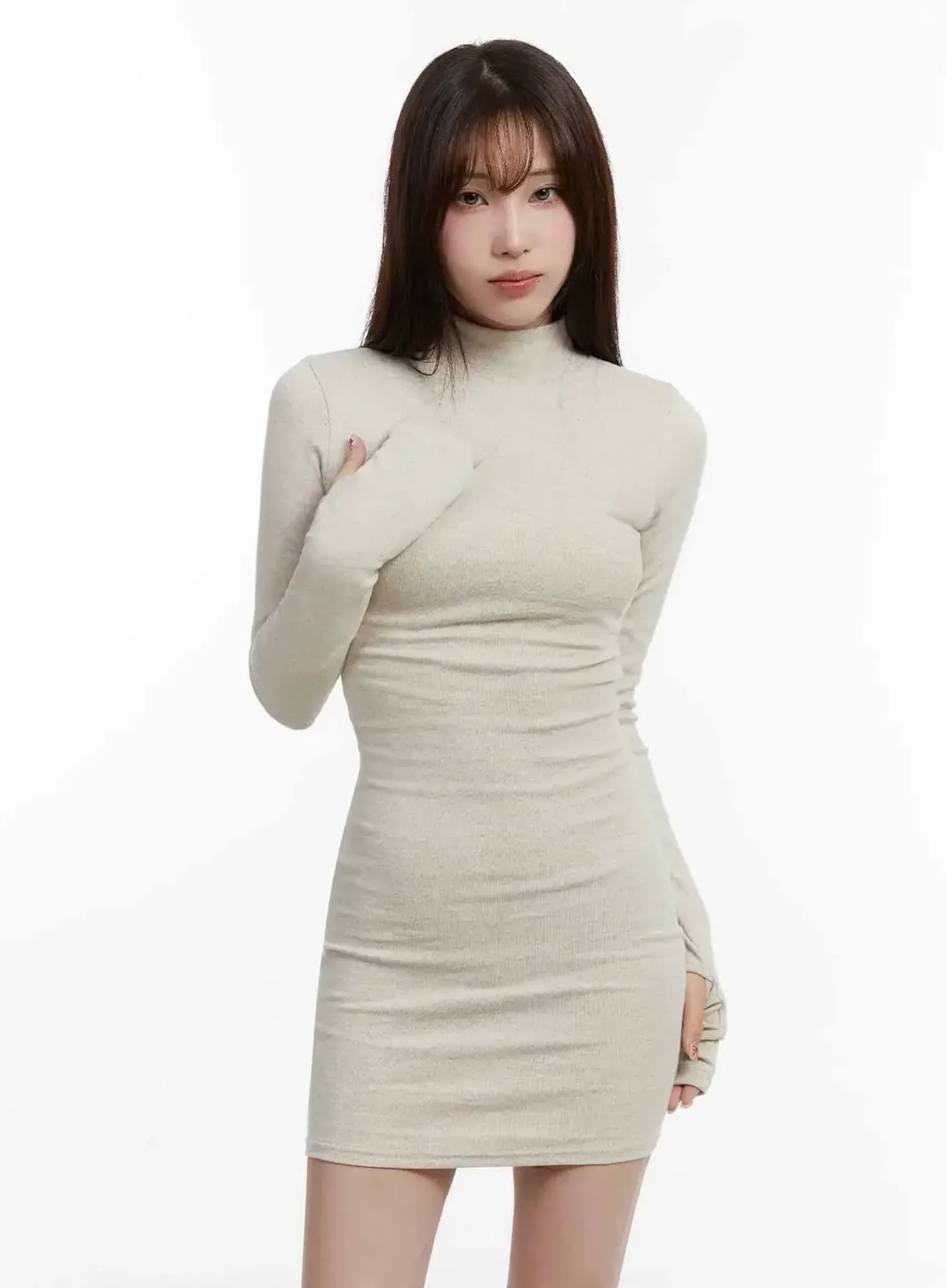 Mock Neck Mini Dress IJ516 - Image 5