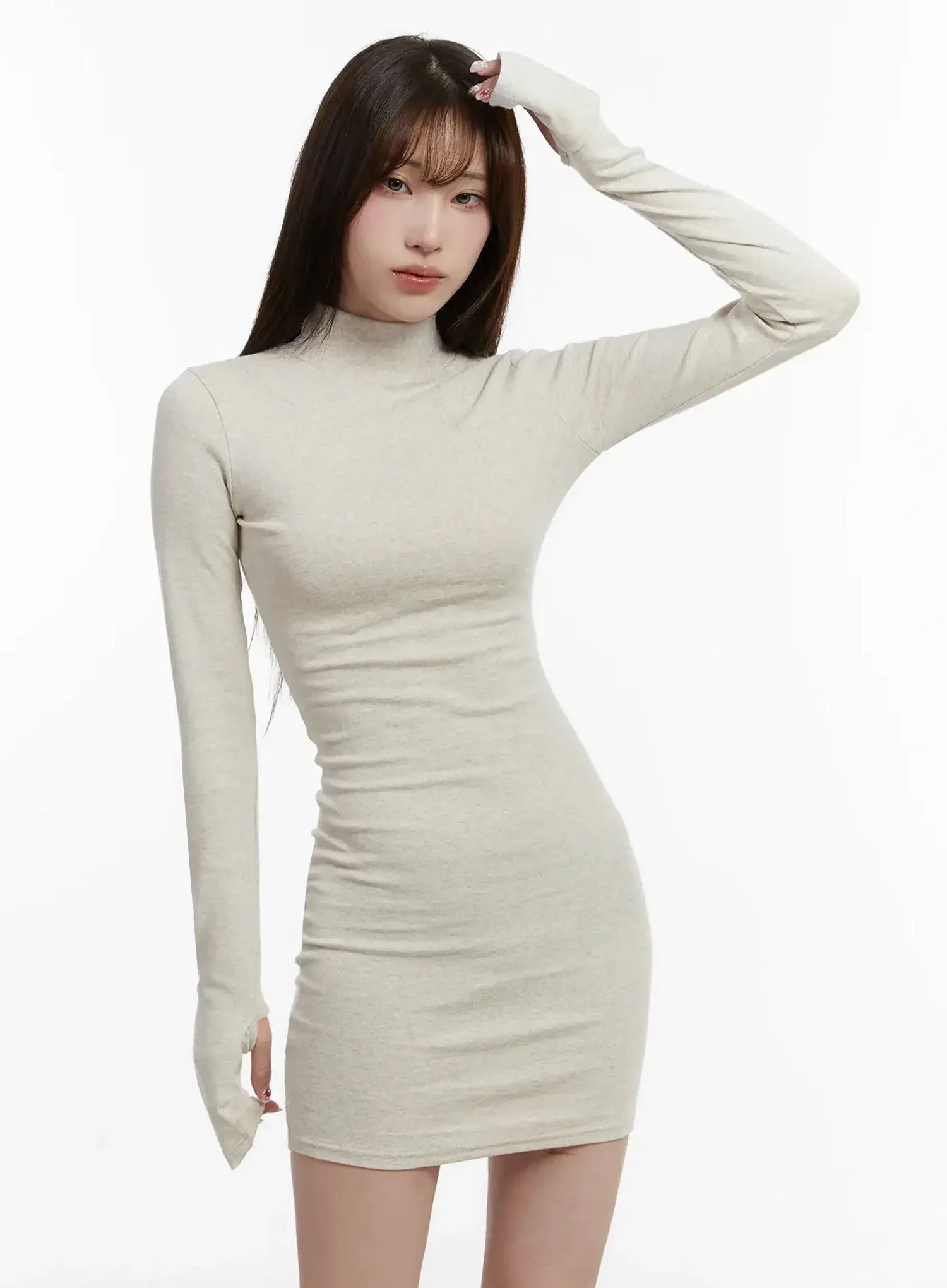 Mock Neck Mini Dress IJ516 - Image 6