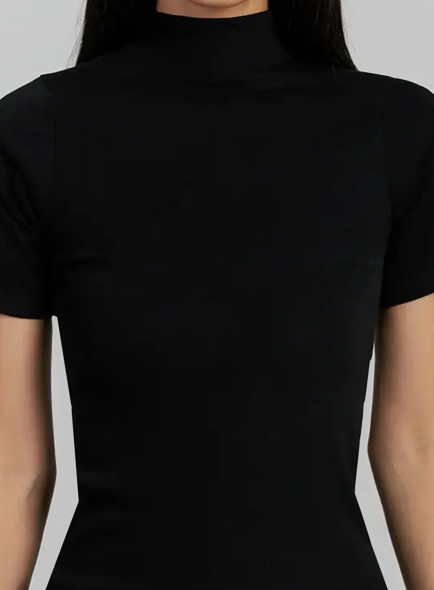 Mock Neck Short Sleeve Top IJ502 - Image 4