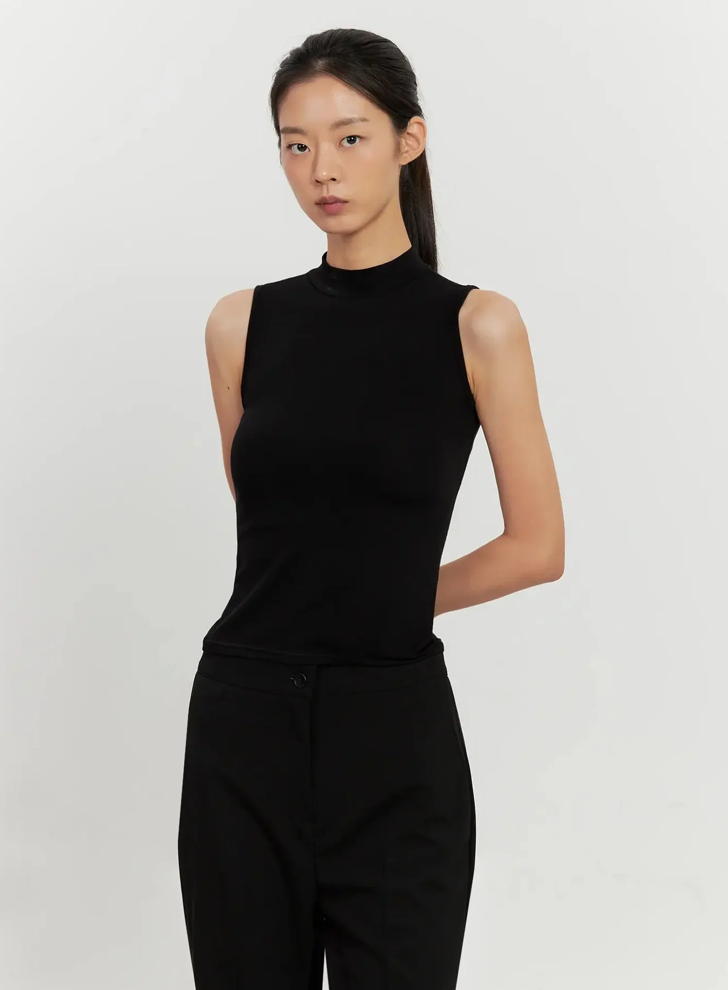 Mock Neck Sleeveless Top IL528 - Image 20