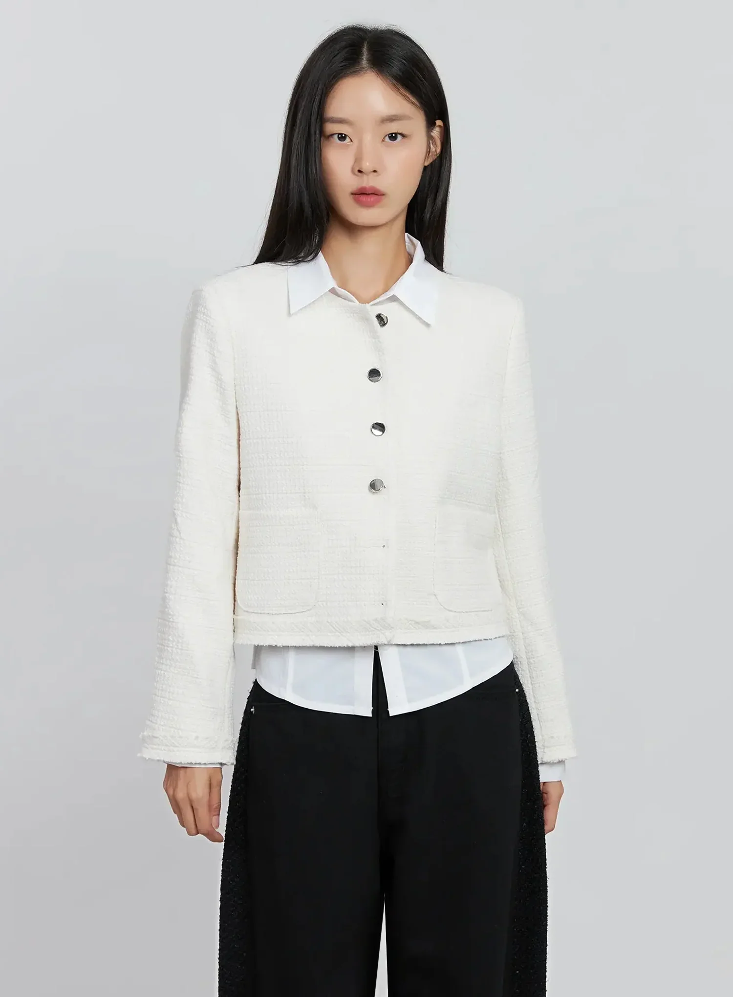 Modern Black Cropped Blazer IO530 - Image 10