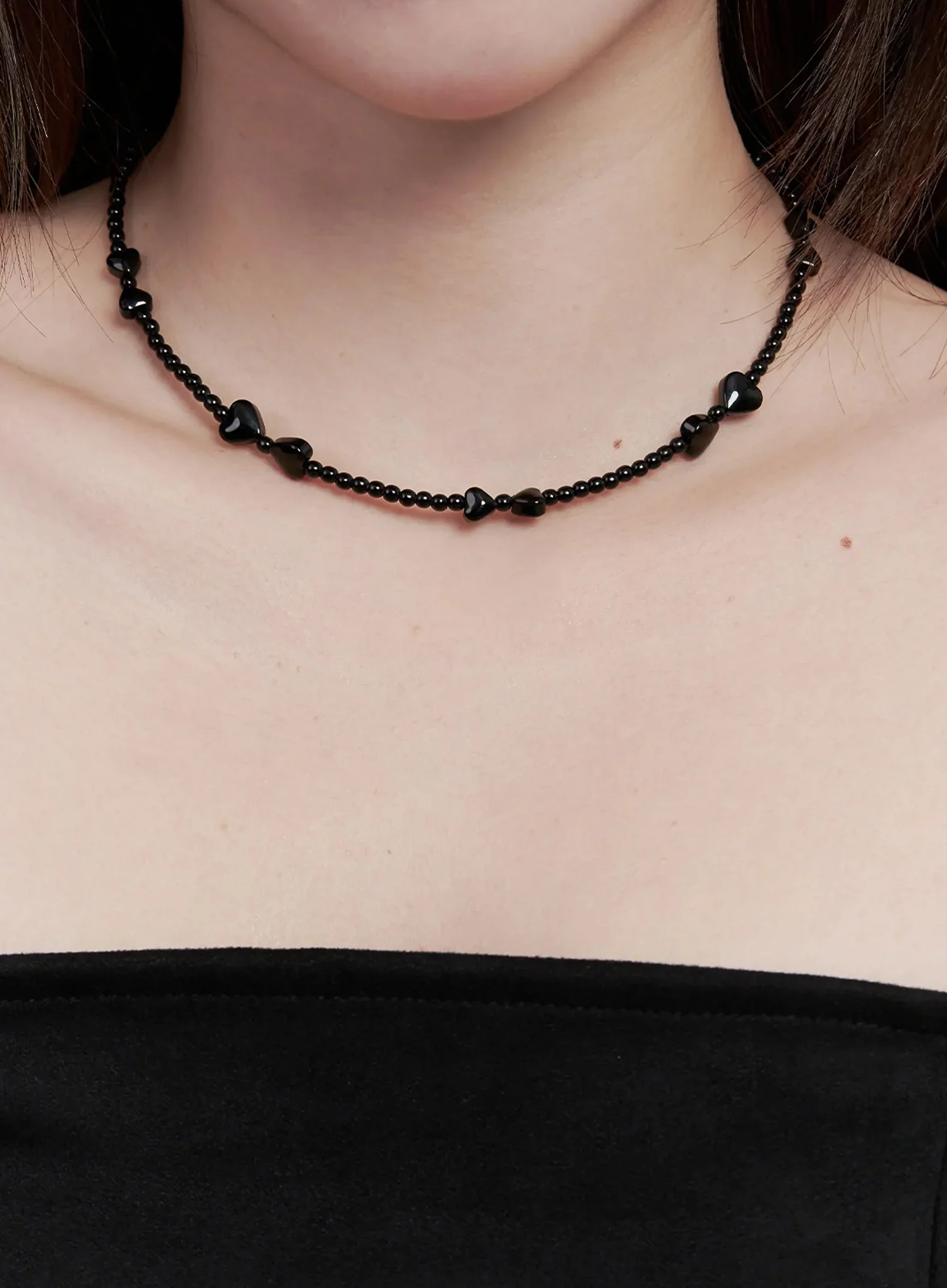 Modern Heart Bead Necklace IG528