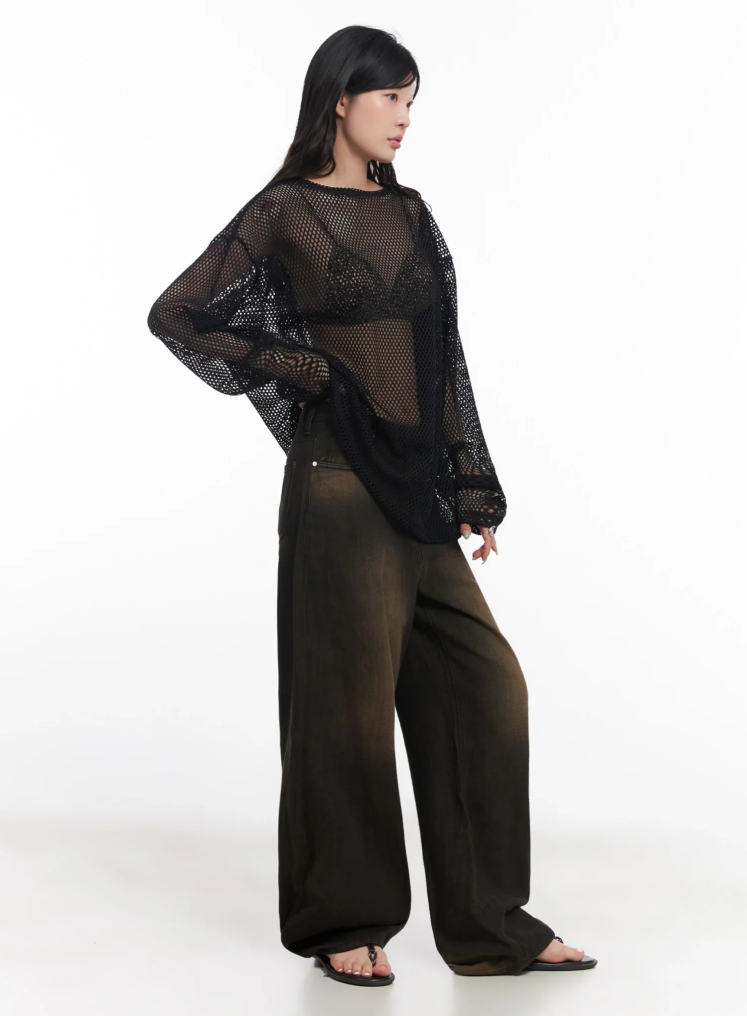 Moka Summer-Wash Wide-Leg Denim Pants IC503 - Image 7