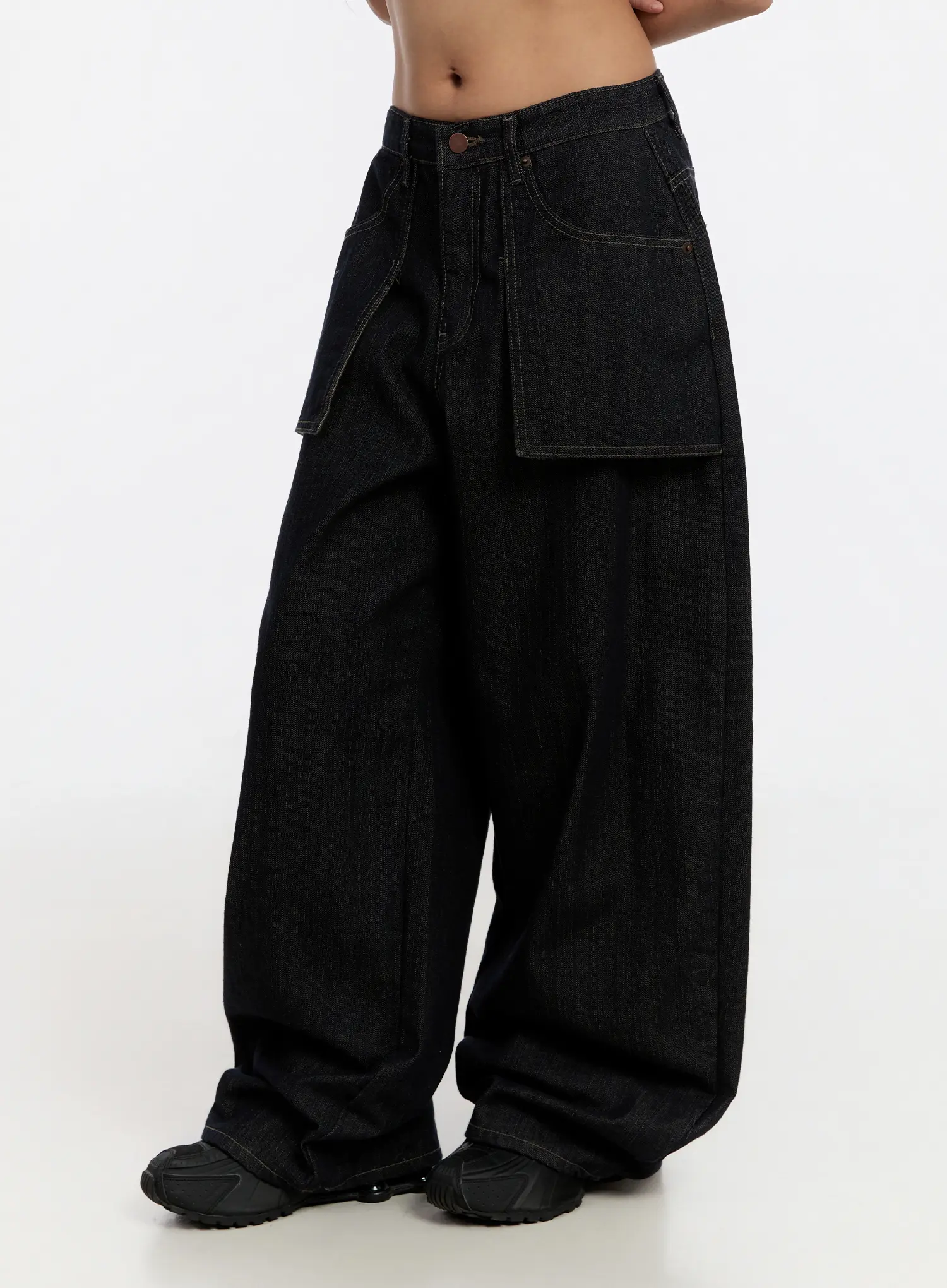 Momo Non-Fade Pocket Wide Jeans CN527 - Image 4