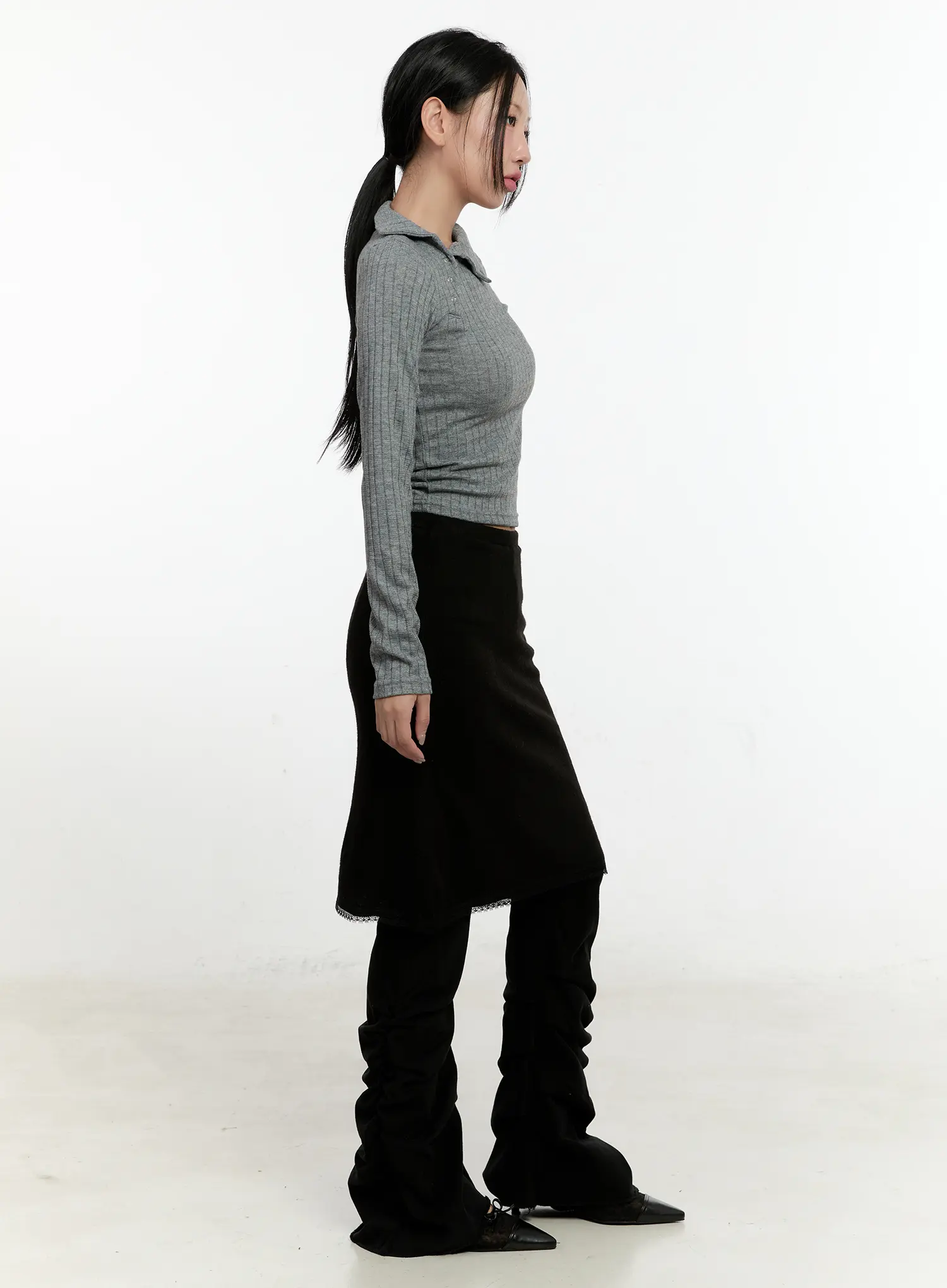 Mono Asymmetric Snap Turtleneck Top CN505 - Image 4